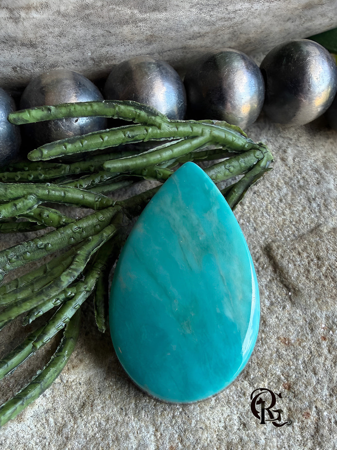 Royston Turquoise Blue Teardrop Cabochon.-Nevada Gemstone