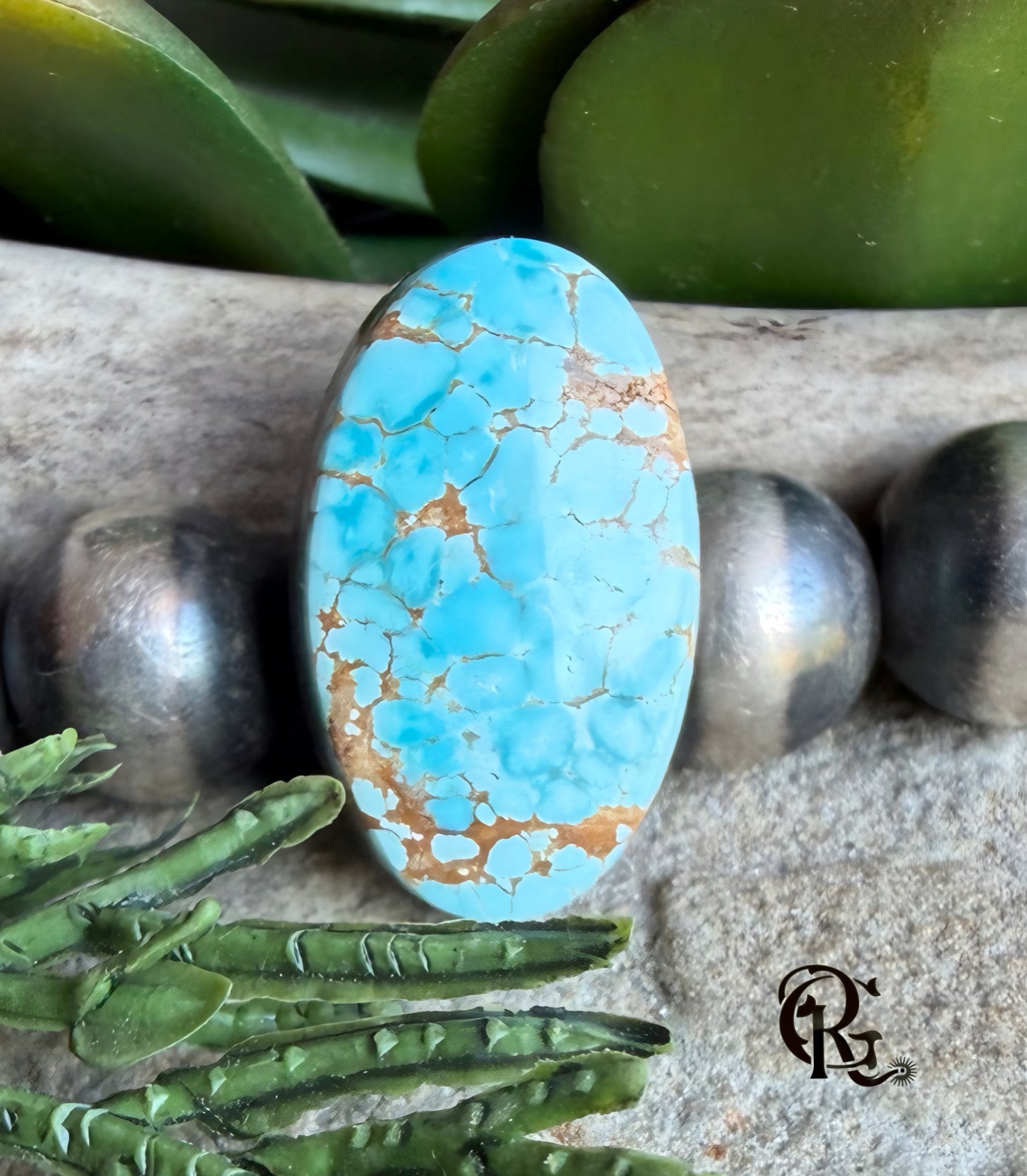 Number Eight Turquoise High Grade Oval Cabochon-Nevada Mined