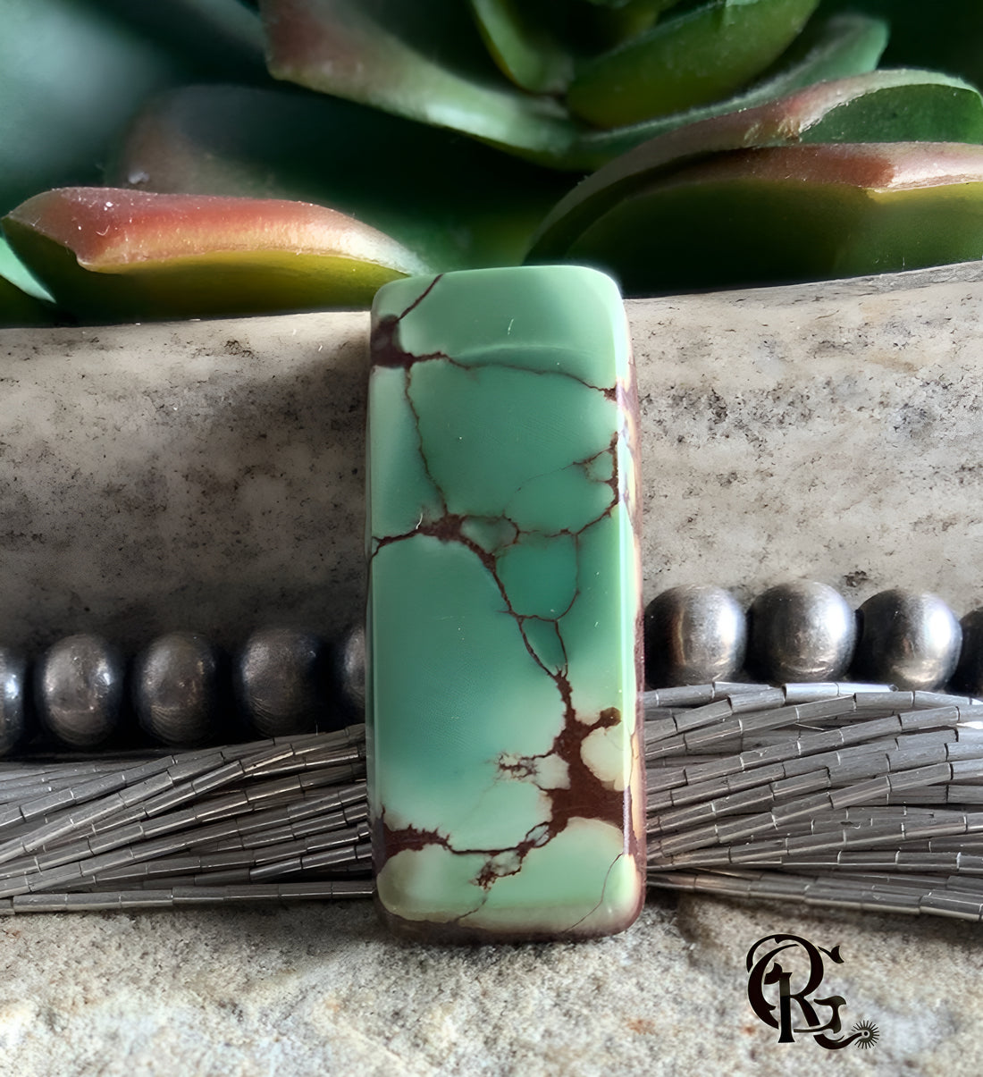 Treasure Mountain Turquoise Rectangle Cabochon-Hubei Province Gemstone