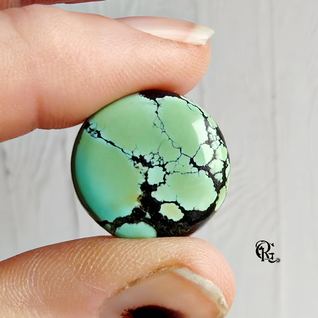 Bao Canyon Turquoise Round Cabochon -Hubei Province Gemstone