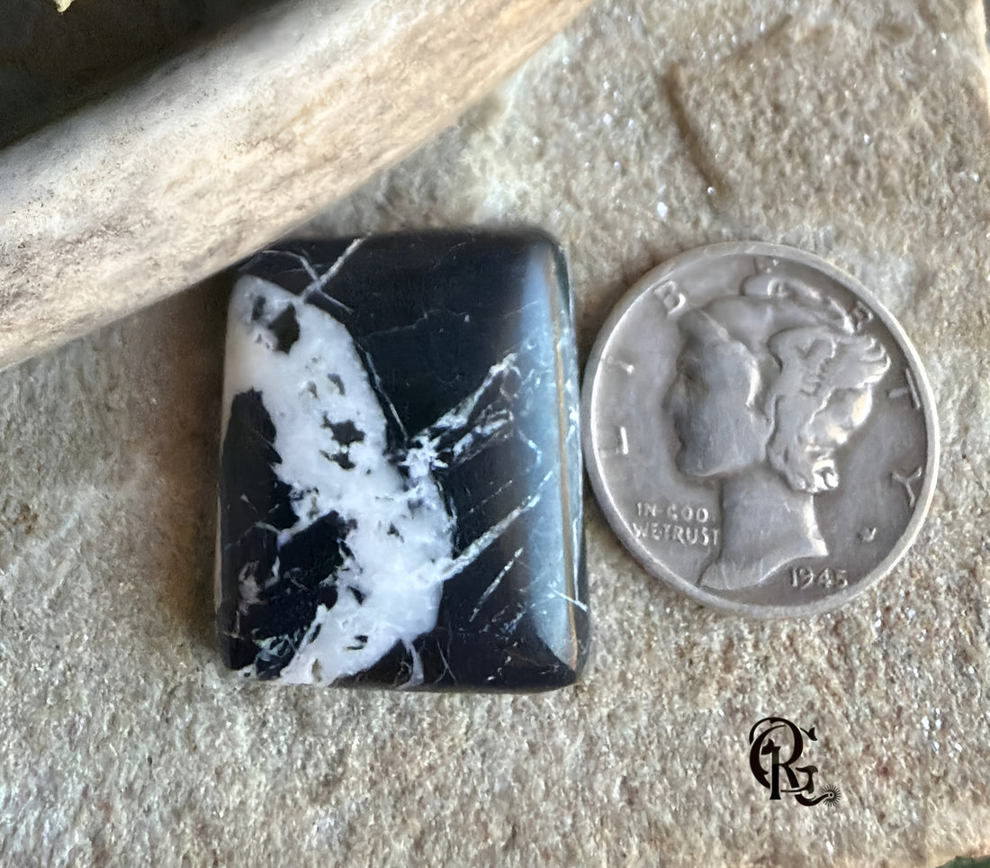 Natural White Buffalo Rectangular Cabochon