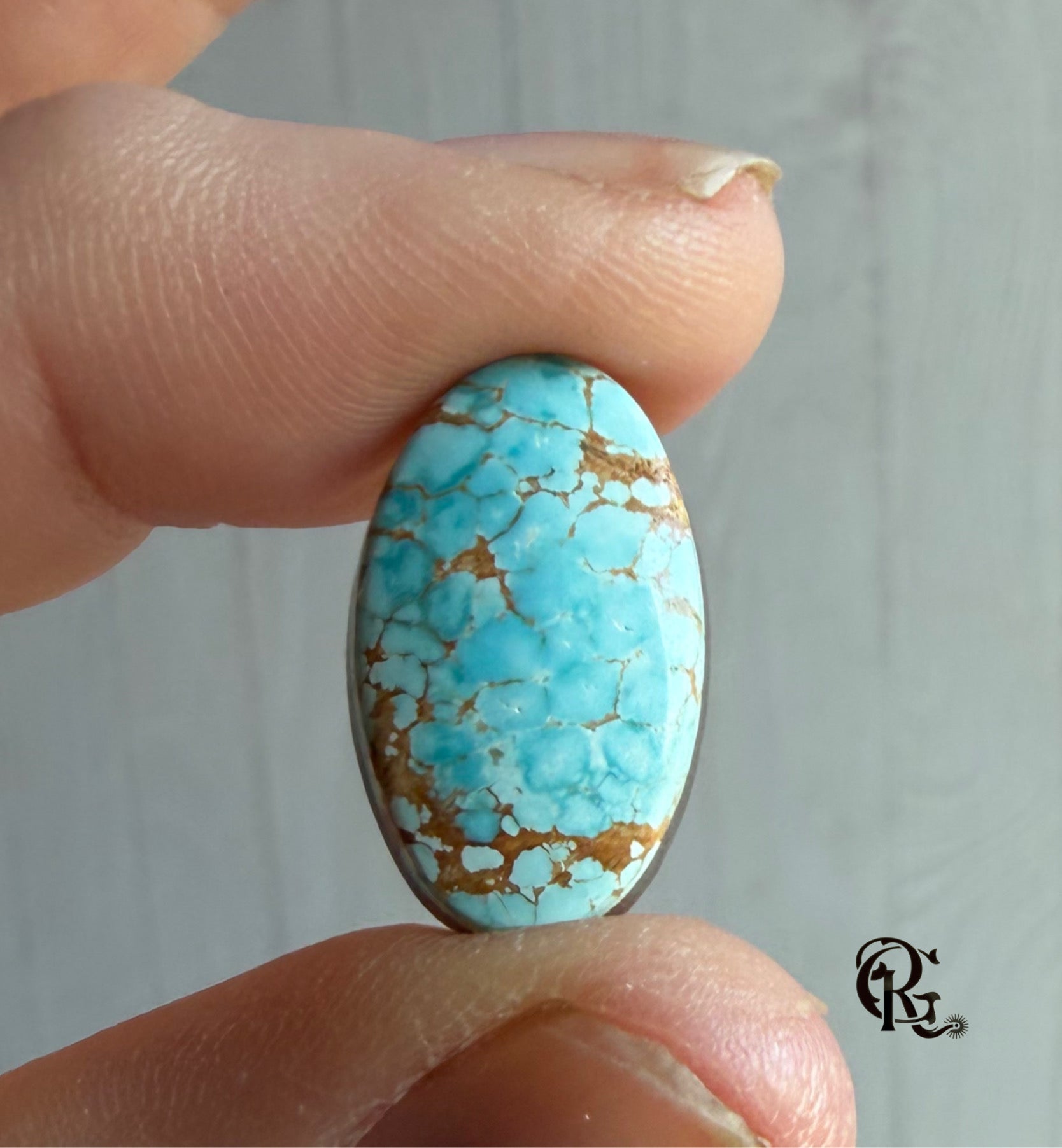 Number Eight Turquoise High Grade Oval Cabochon-Nevada Mined