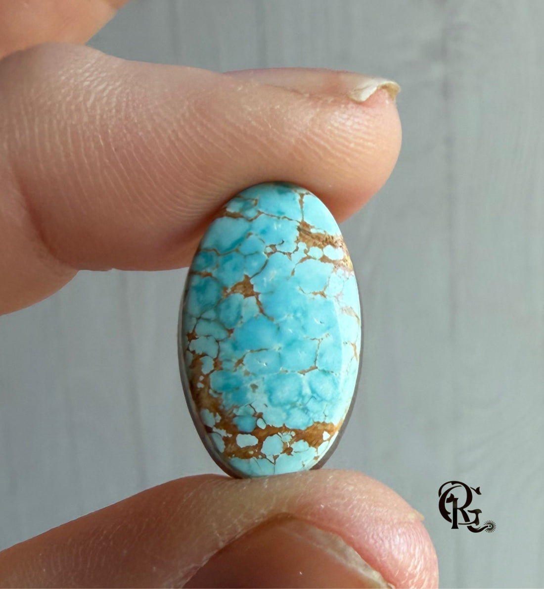 Number Eight Turquoise High Grade Oval Cabochon-Nevada Mined