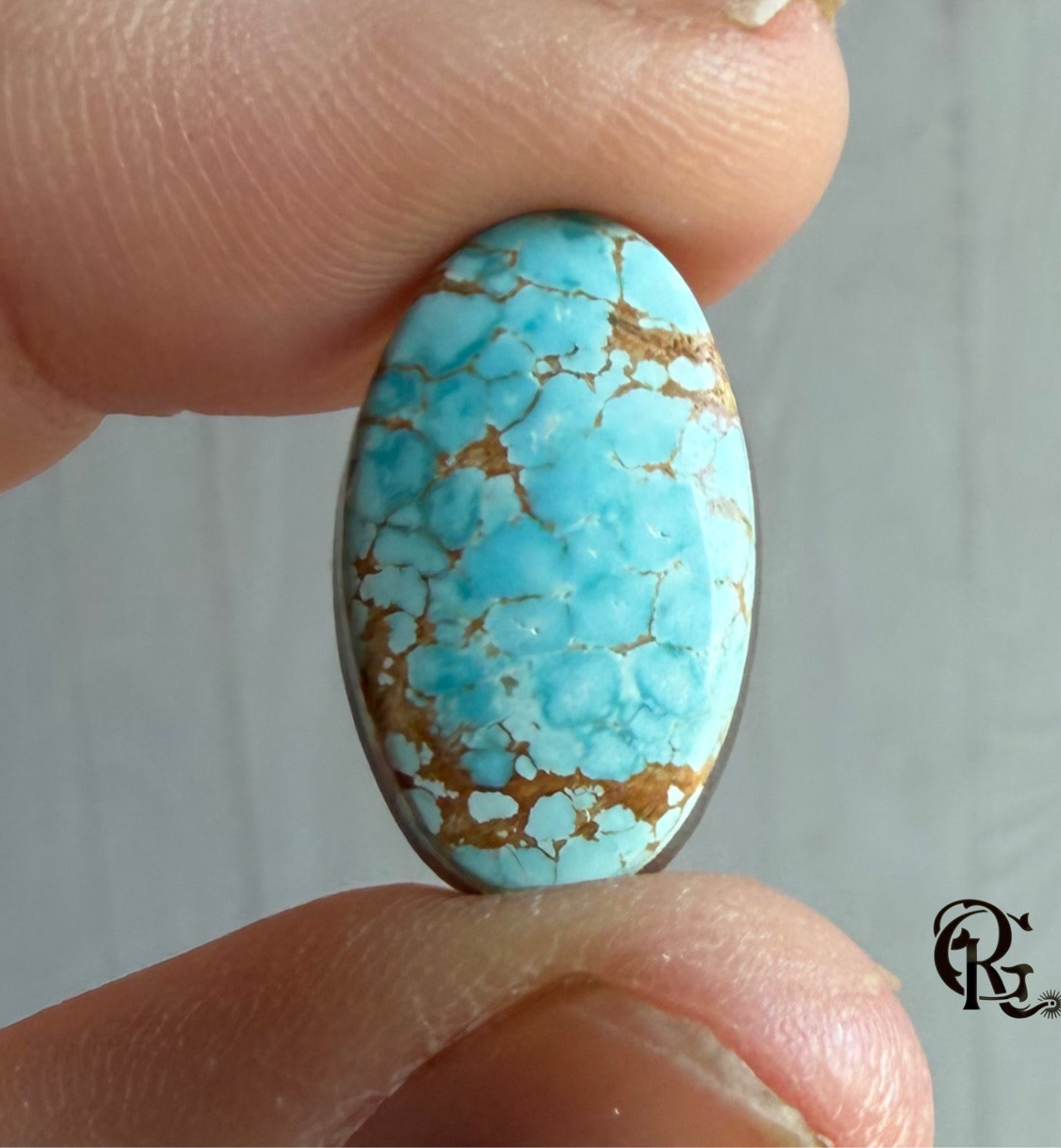 Number Eight Turquoise High Grade Oval Cabochon-Nevada Mined