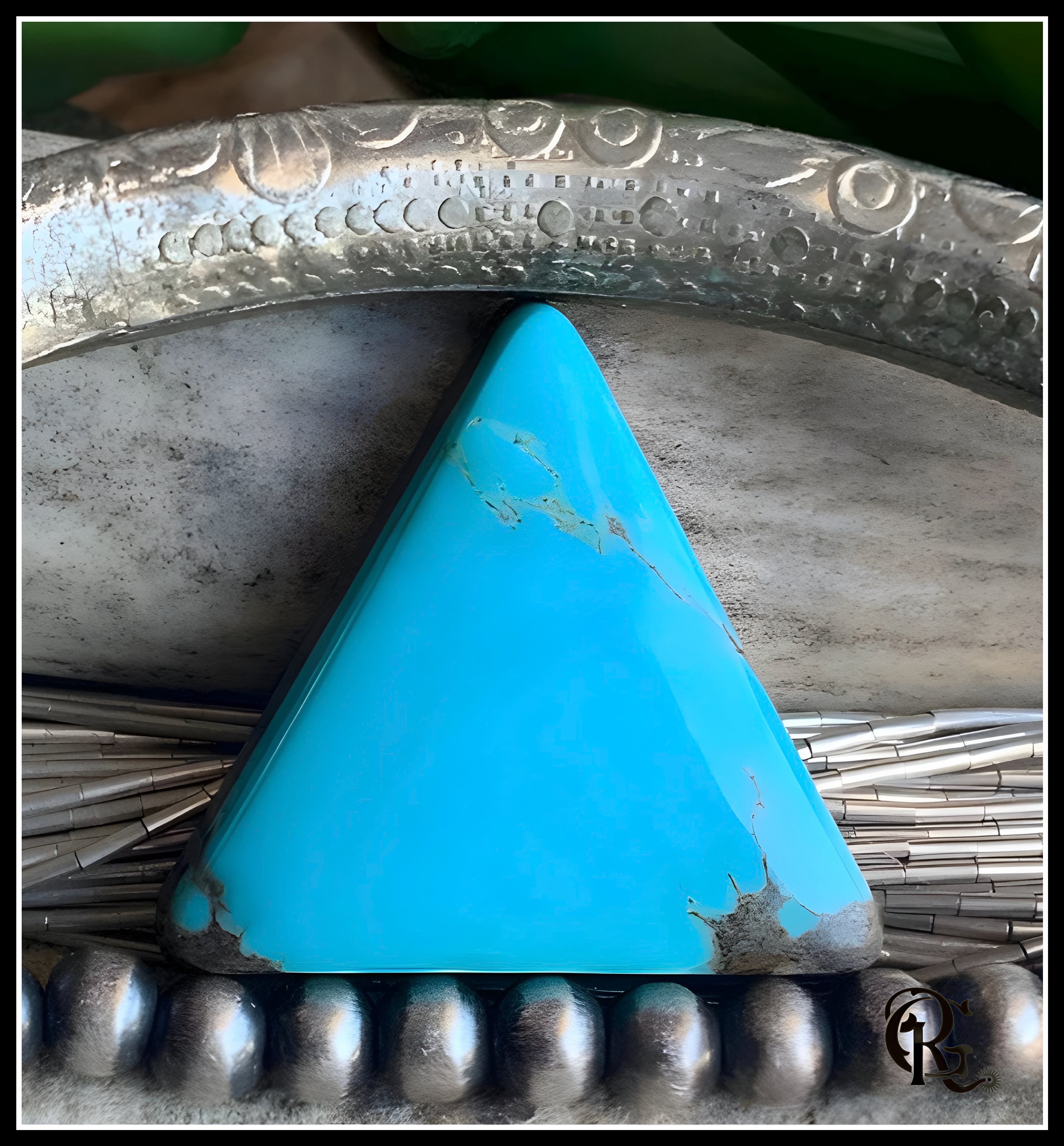 Natural Sierra Nevada Turquoise Triangle Cabochon