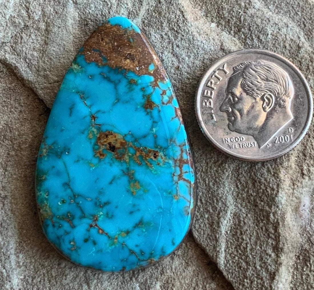 Natural Turquoise Mountain Turquoise Teardrop Cabochon