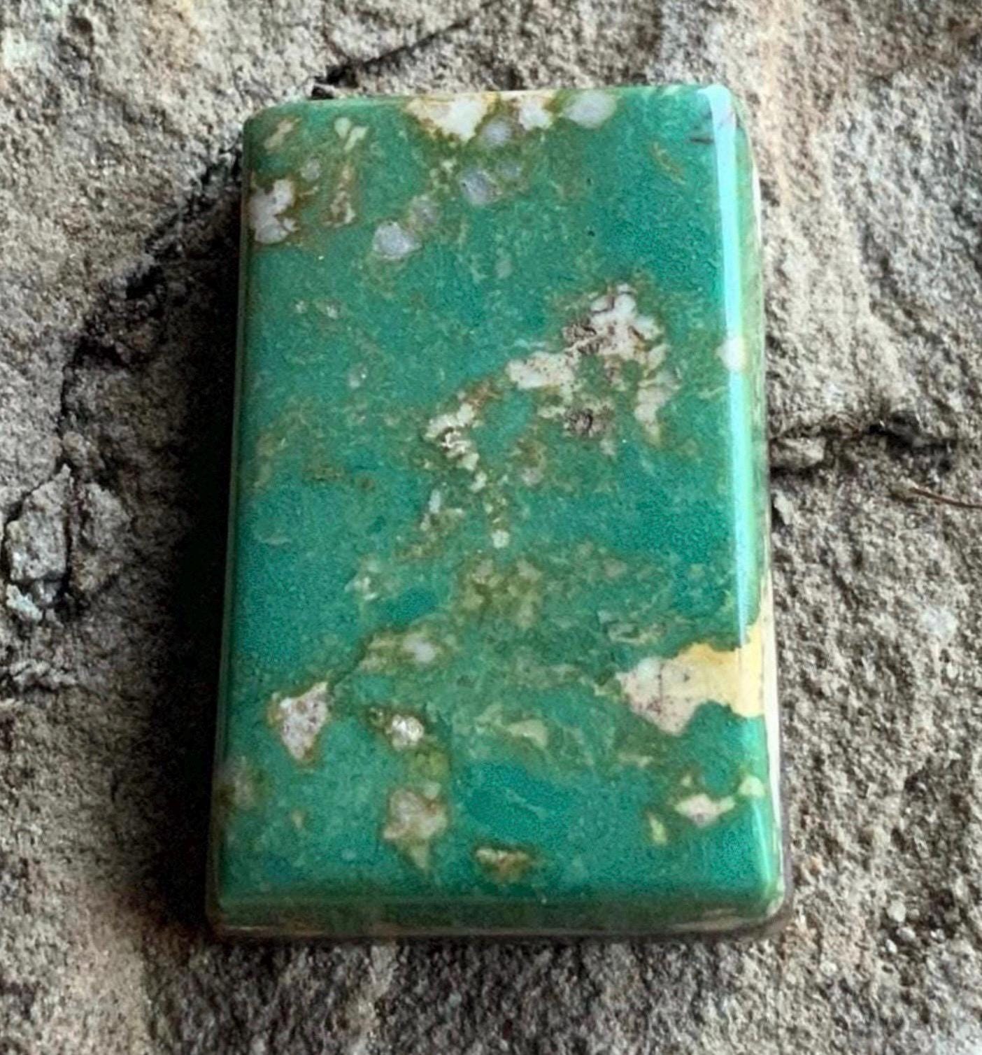 Turquoise Mountain Turquoise Green Rectangular Cabochon-Arizona Gemstone