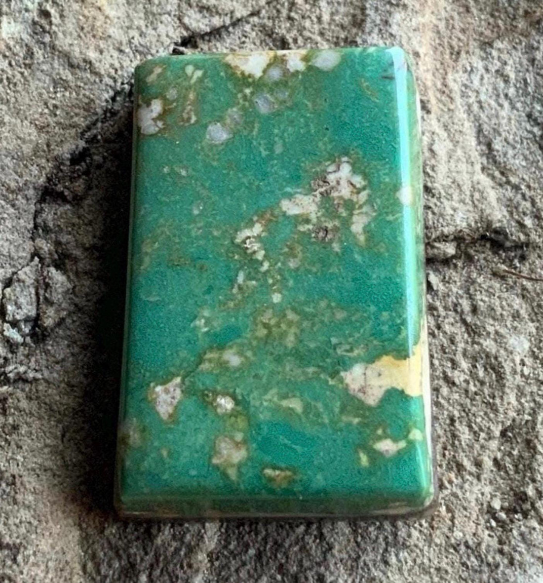 Turquoise Mountain Turquoise Green Rectangular Cabochon-Arizona Gemstone