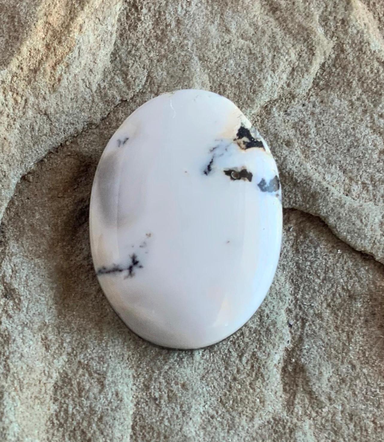 Natural White Buffalo Oval Cabochon #WB45 — Ranch Gypsy
