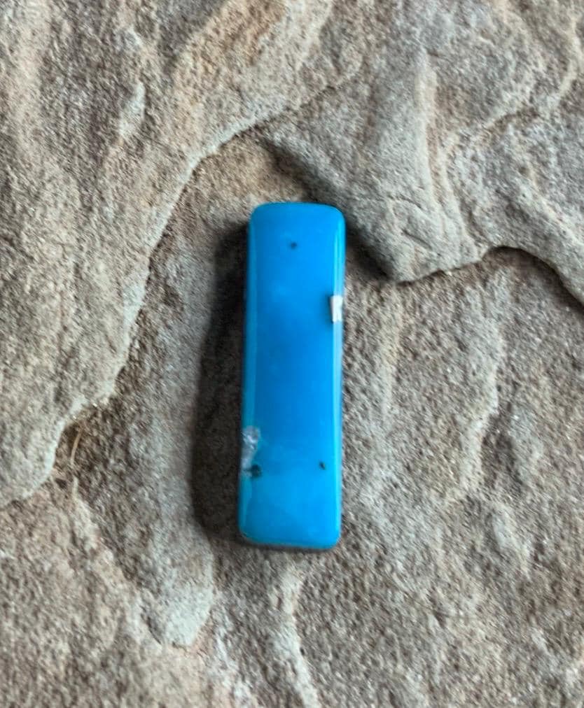 Incredible Ithaca Peak Turquoise High Grade Cabochon with Pyrite and Quartz Inclusions