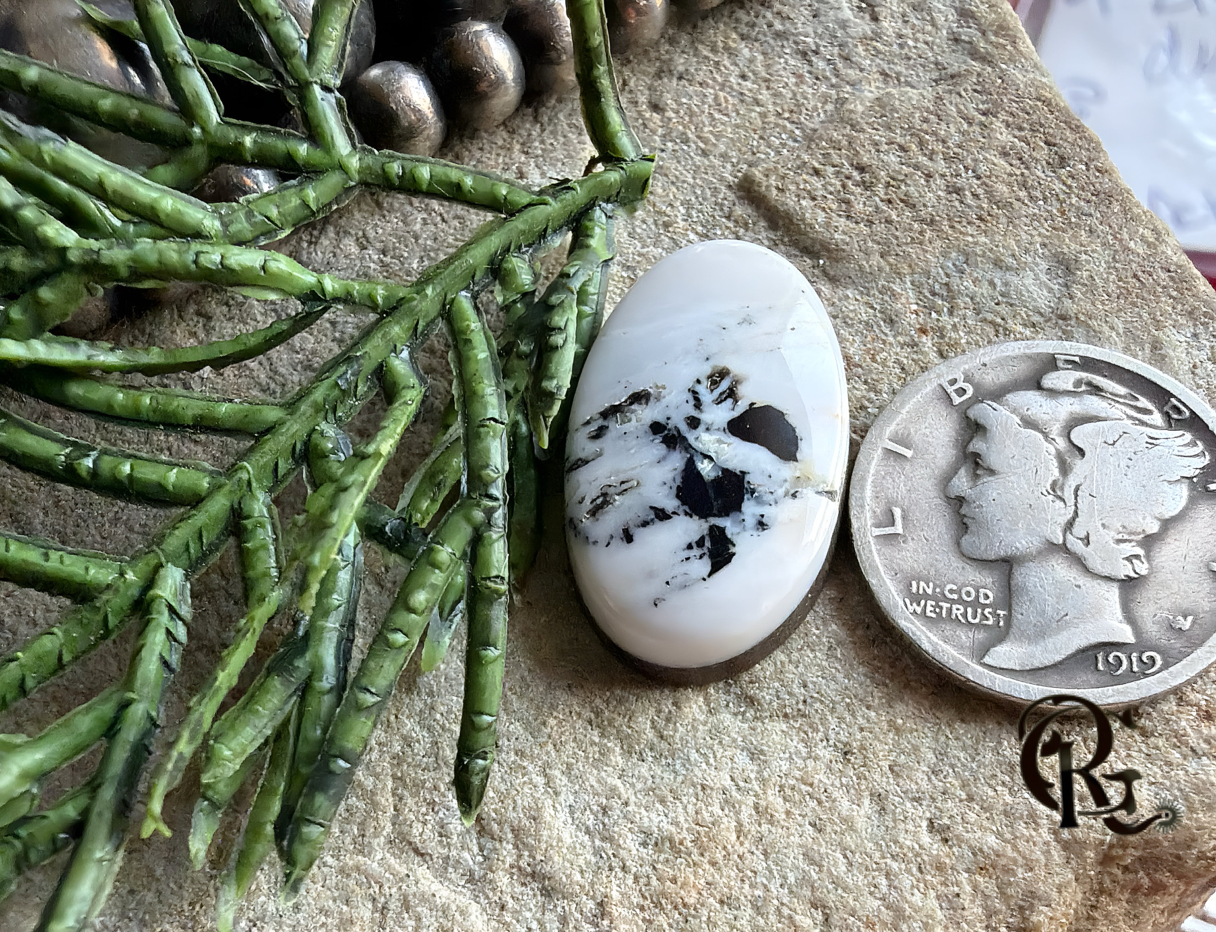 Beautiful Natural White Buffalo Oval Cabochon