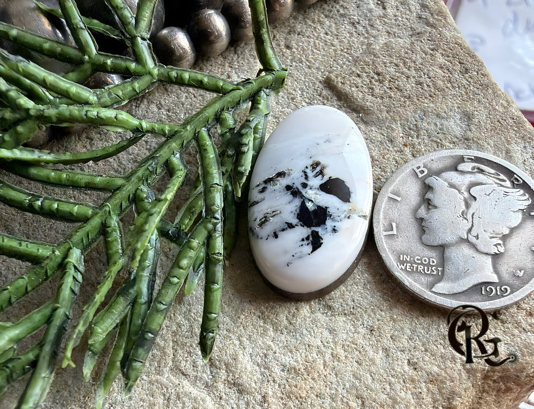 Beautiful Natural White Buffalo Oval Cabochon