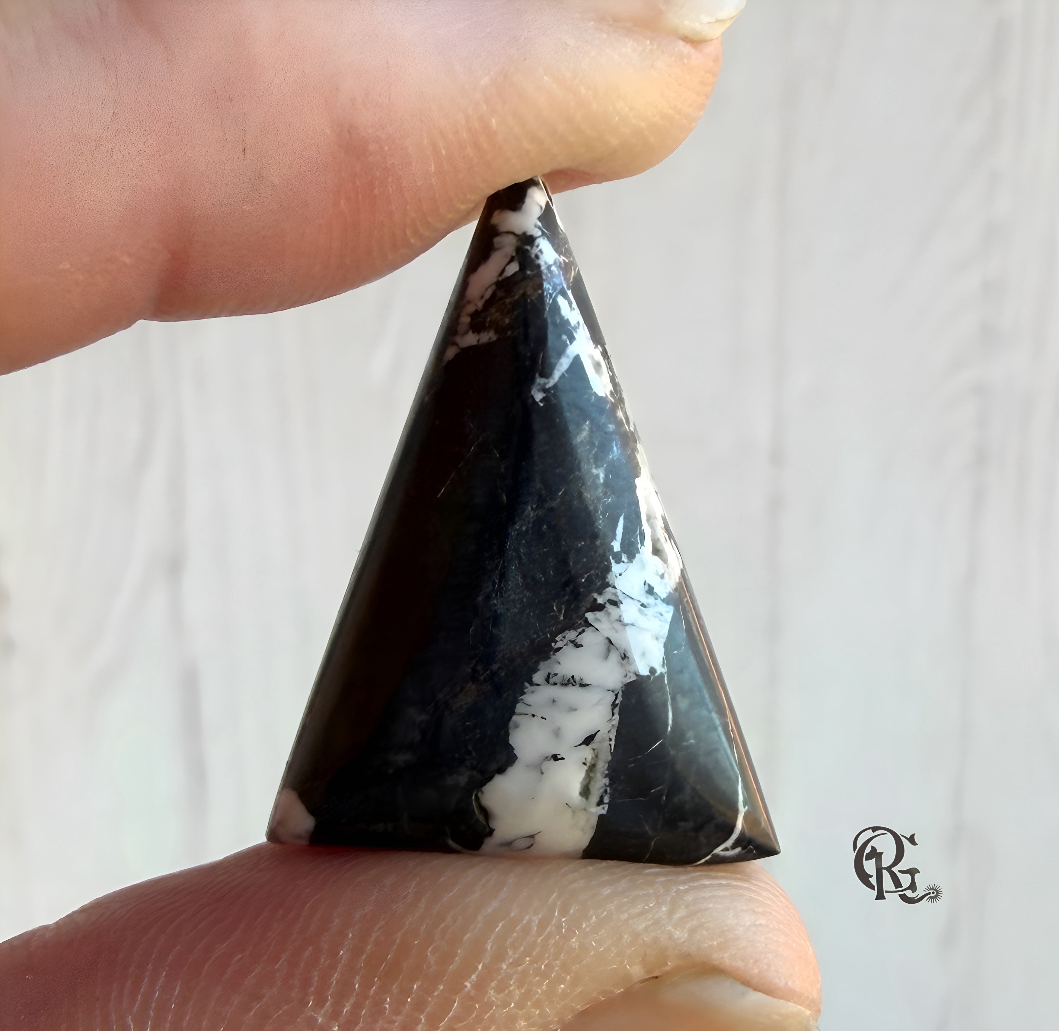 Natural White Buffalo Triangular Cabochon-Nevada Gemstone