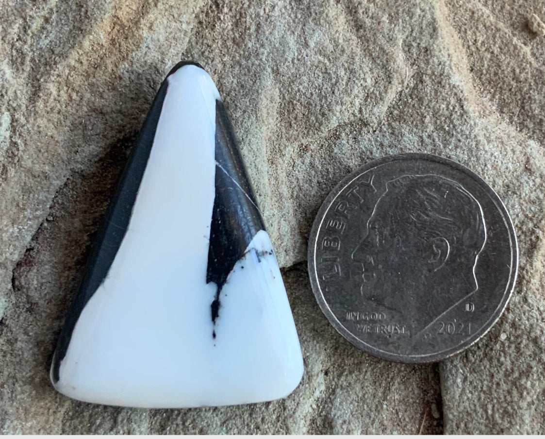 Natural White Buffalo Triangular Cabochon — Ranch Gypsy