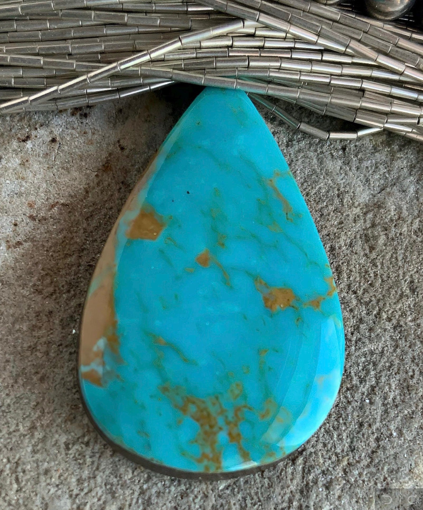 Royston Turquoise Blue Teardrop Cabochon-Nevada Gemstone