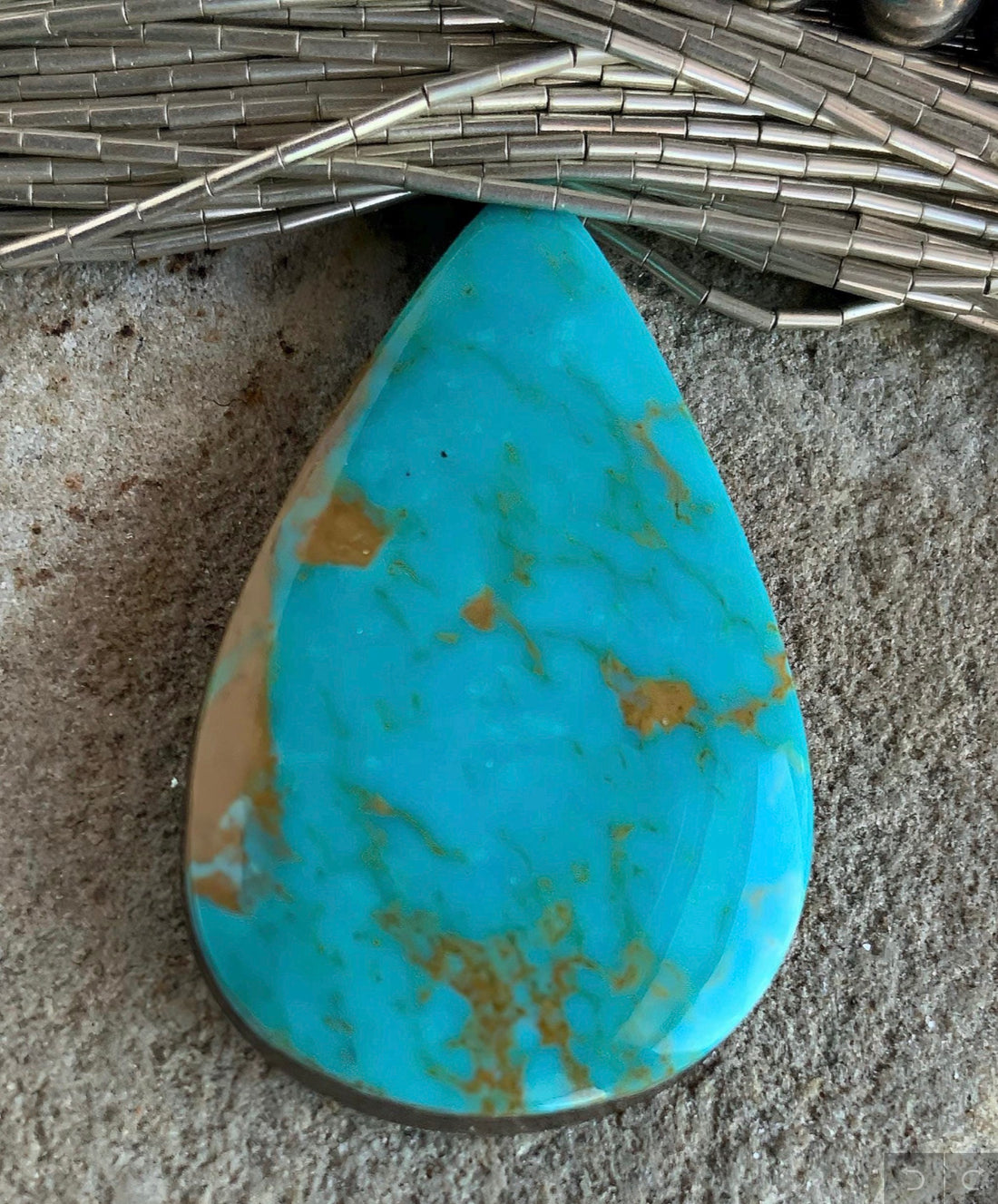 Royston Turquoise Blue Teardrop Cabochon-Nevada Gemstone