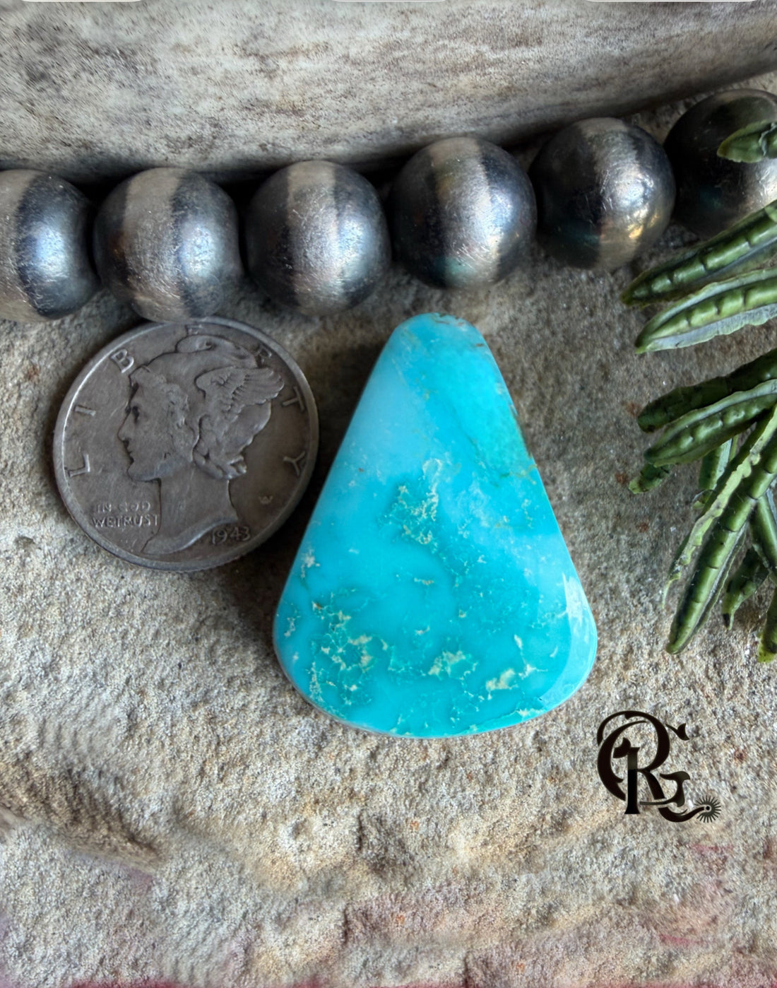Natural Royston Turquoise Blue Triangle Cabochon- Nevada Gemstone