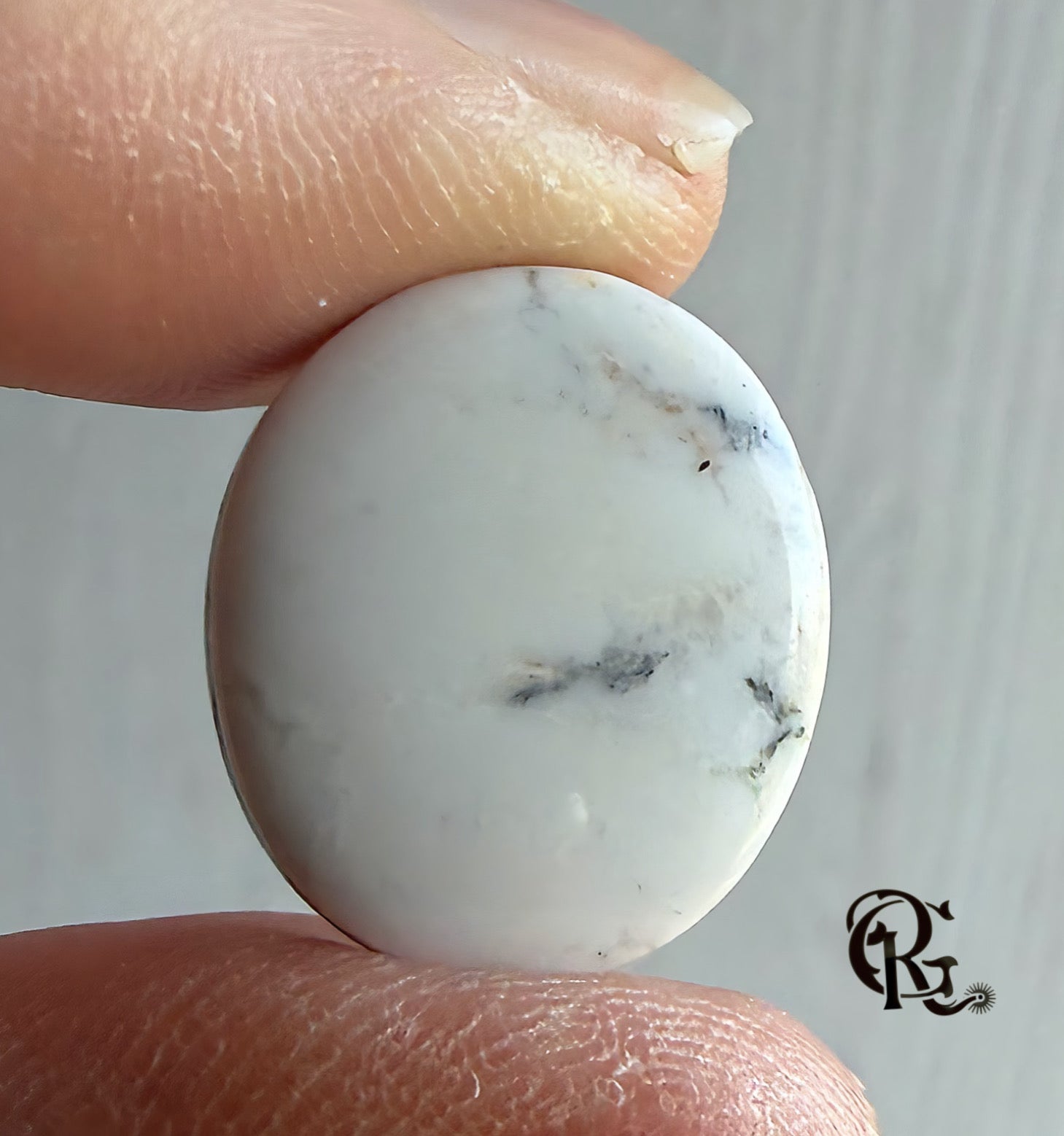 Natural White Buffalo Oval Cabochon #WB 48