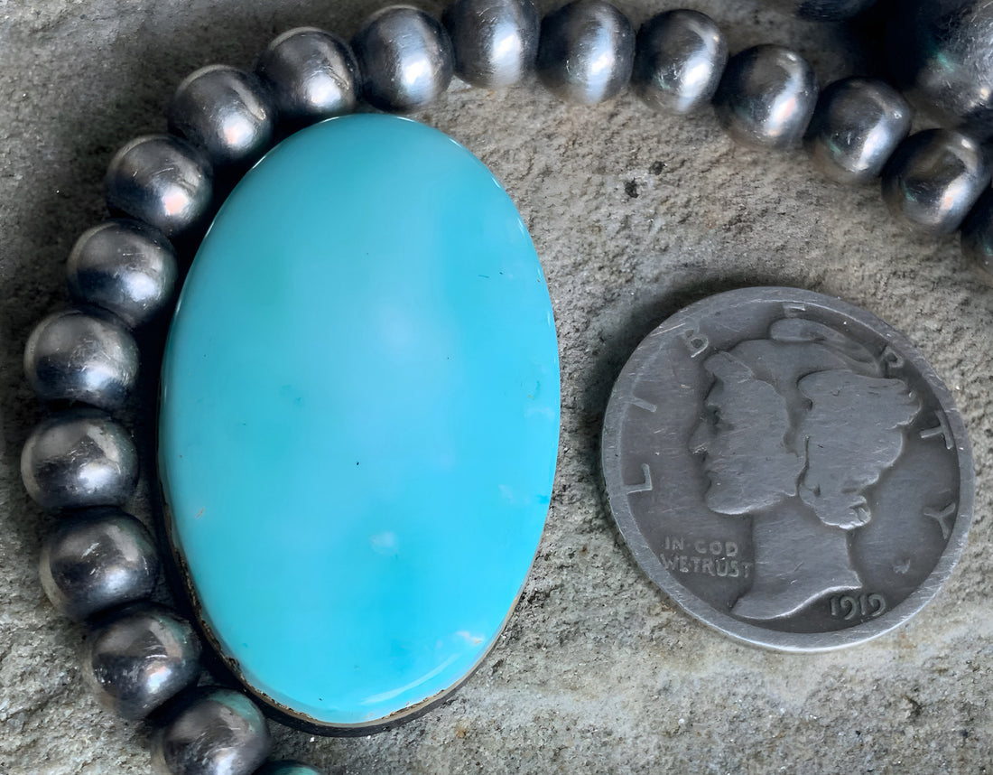 Royston Turquoise Blue Oval Cabochon-Nevada Gemstone #R41