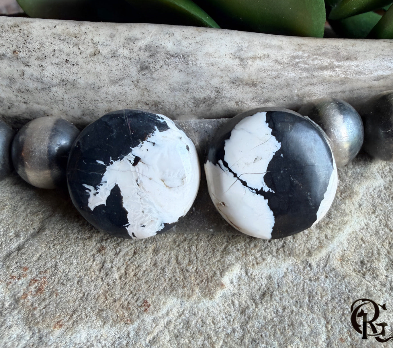 Natural White Buffalo Round Earring Cabochons or Matched Earring Pair