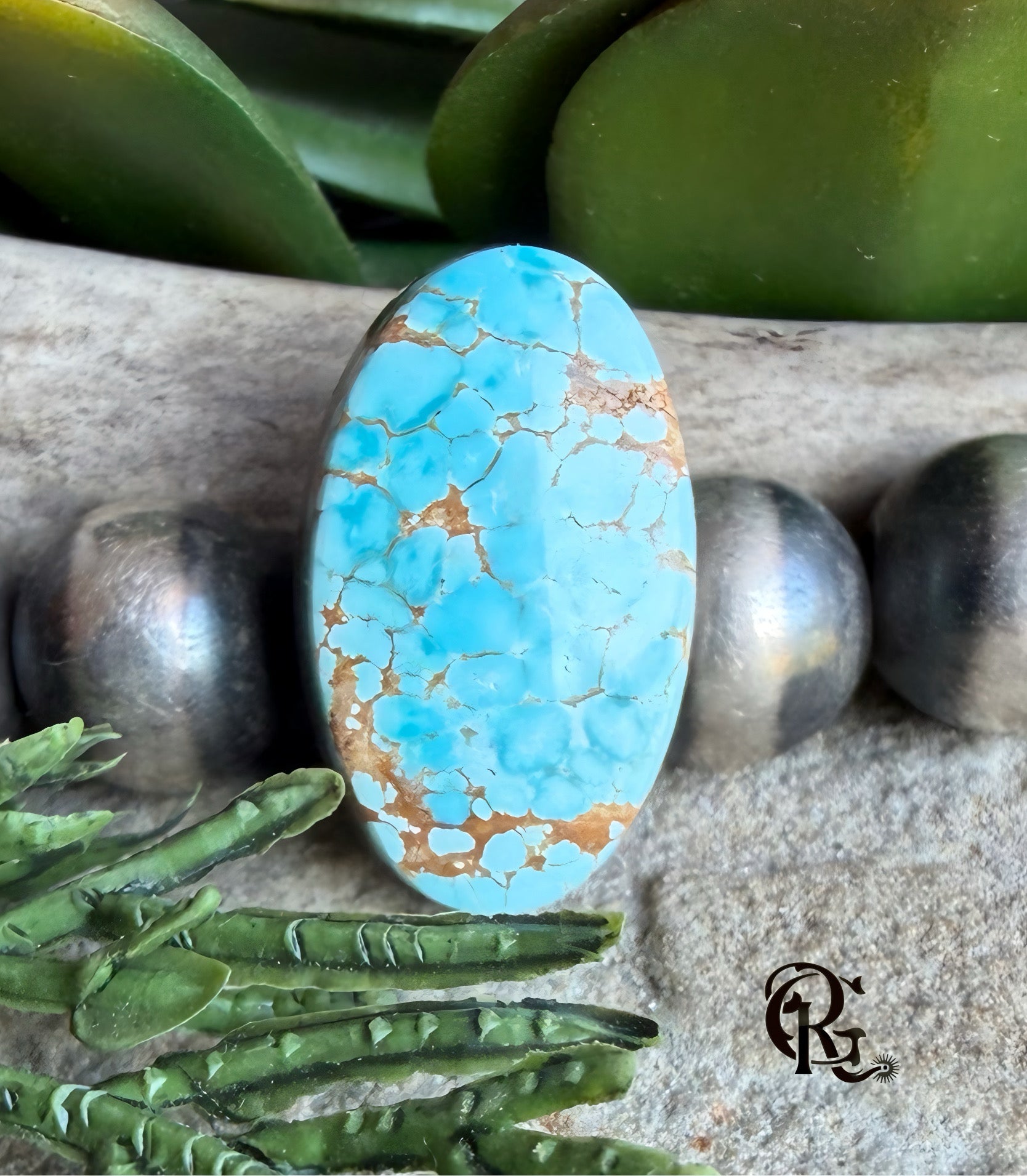 Number Eight Turquoise High Grade Oval Cabochon-Nevada Mined