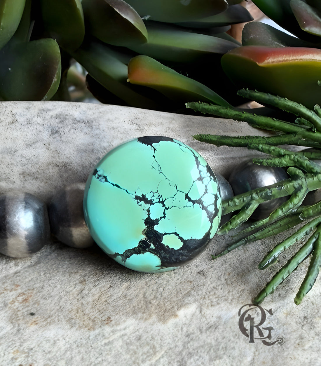 Bao Canyon Turquoise Round Cabochon -Hubei Province Gemstone
