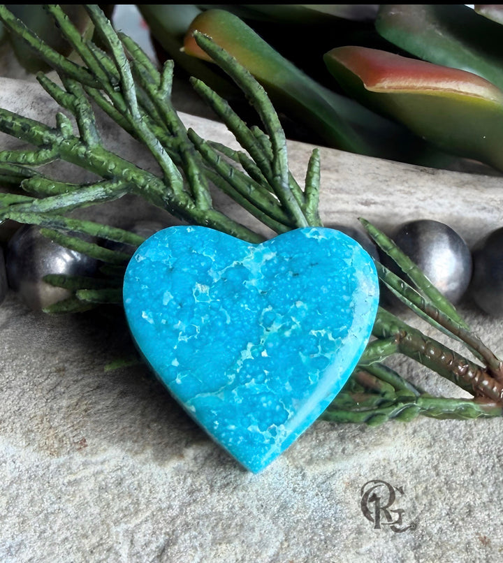 Whitewater Turquoise Blue Heart Cabochon