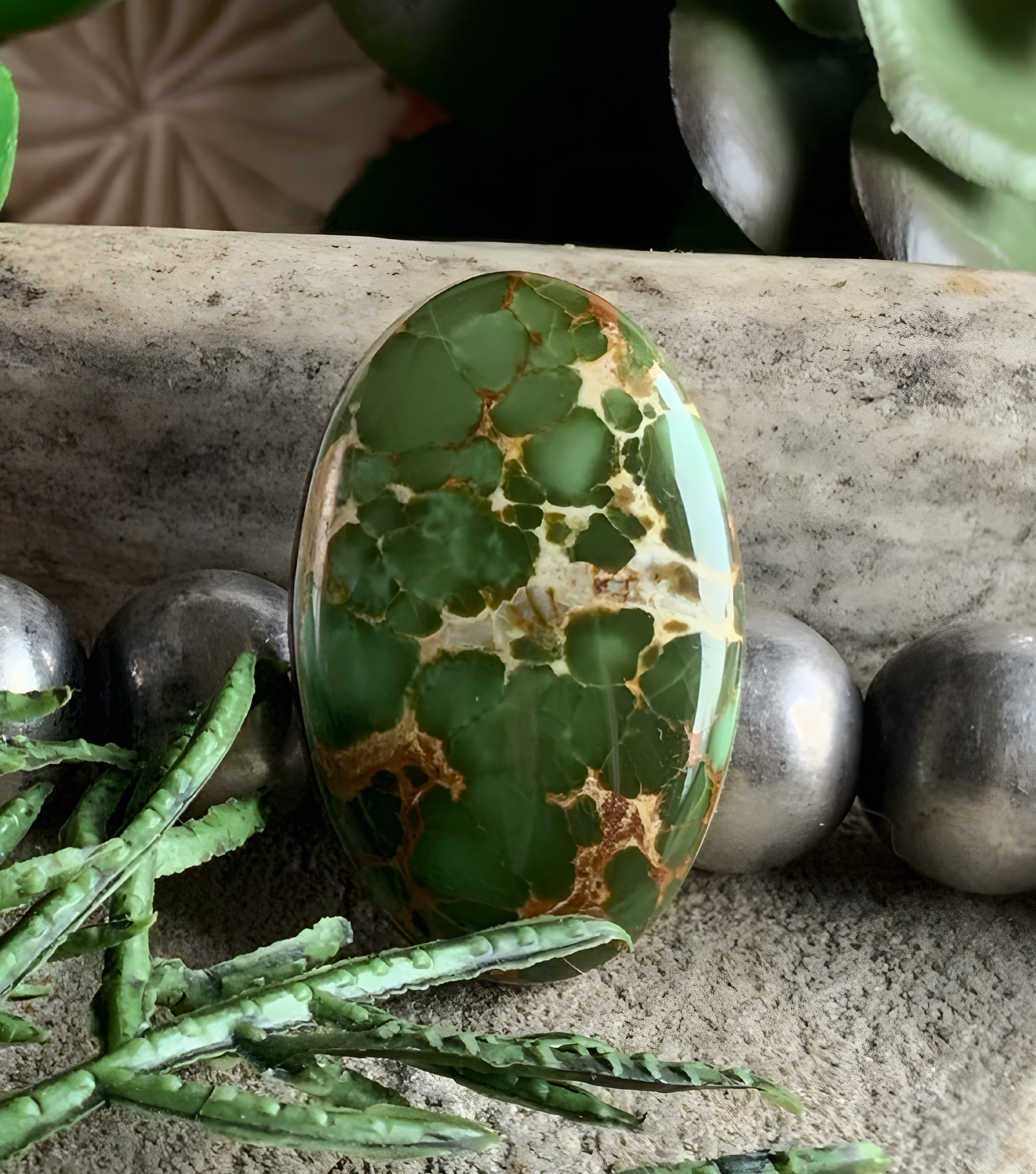 Natural Royston Turquoise Green Oval Cabochon
