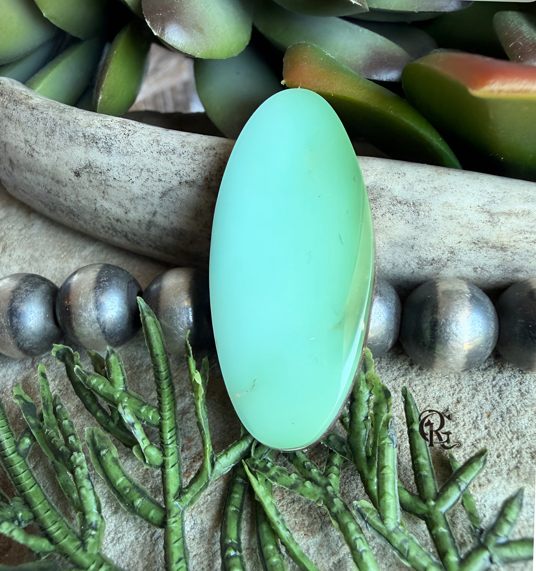 Royston Turquoise High Grade Light Green Long Oval Cabochon-Nevada Gemstone