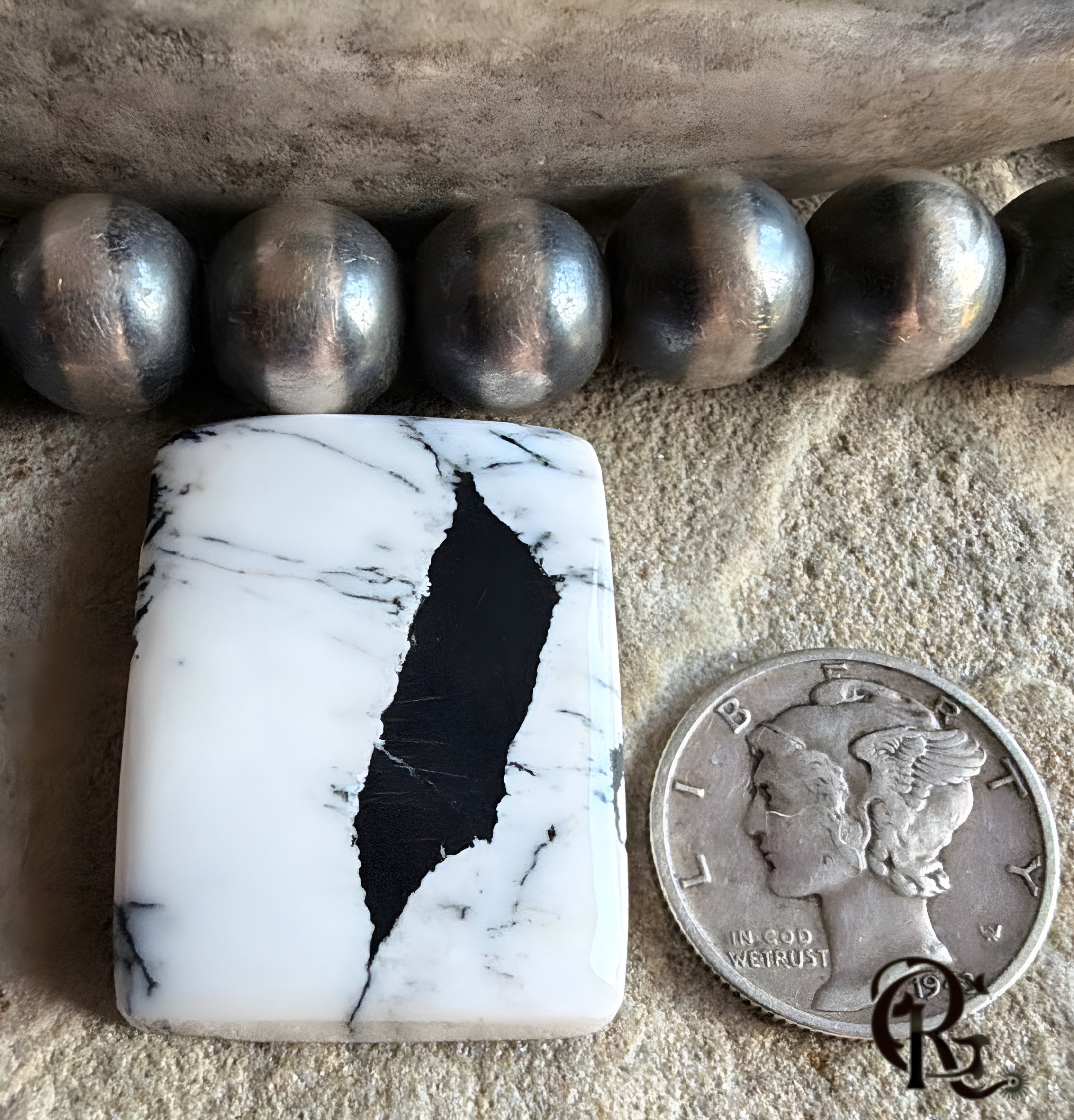 Beautiful Natural White Buffalo Rectangular Cabochon