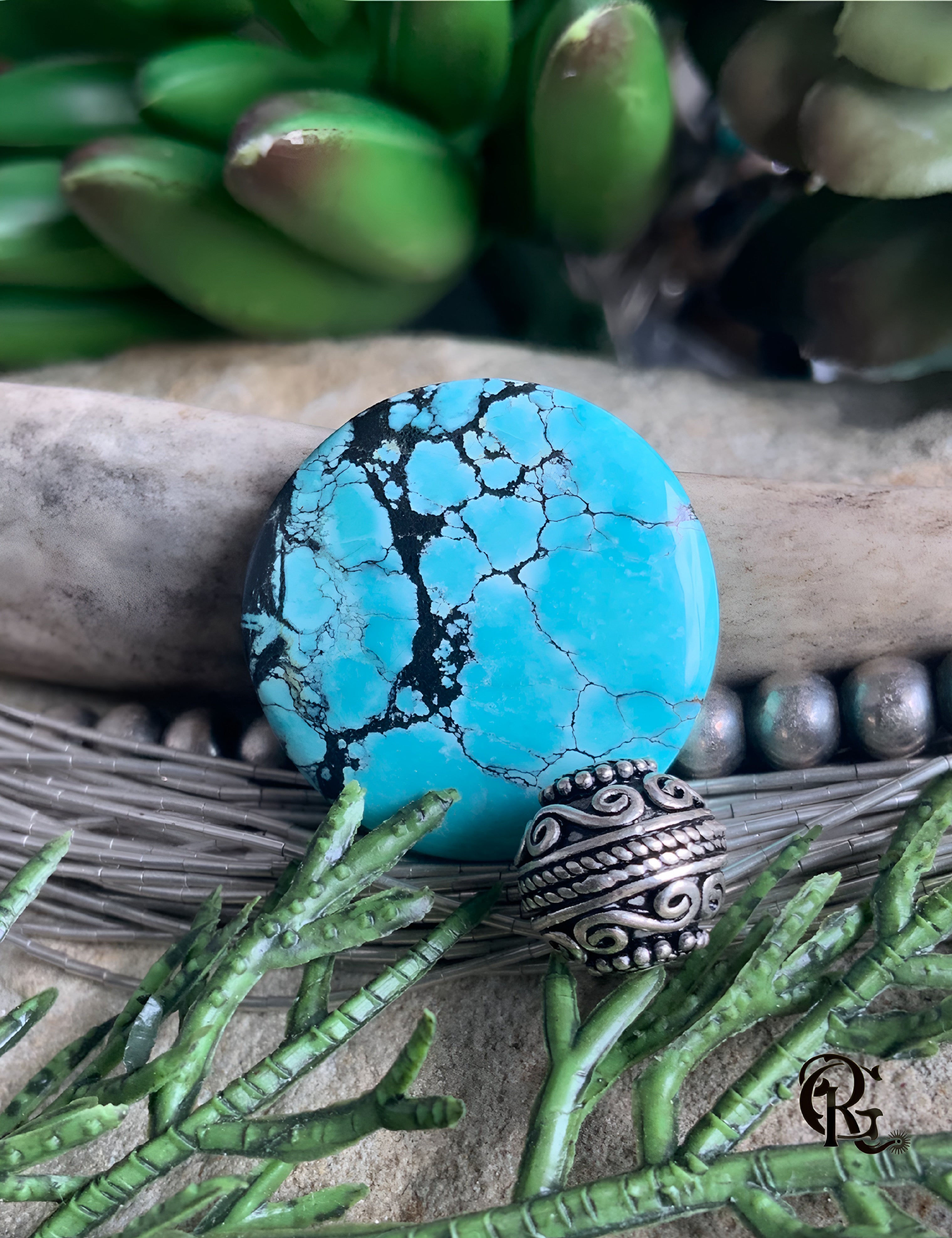 Bao Canyon Turquoise Round Cabochon-Hubei Province Gemstone