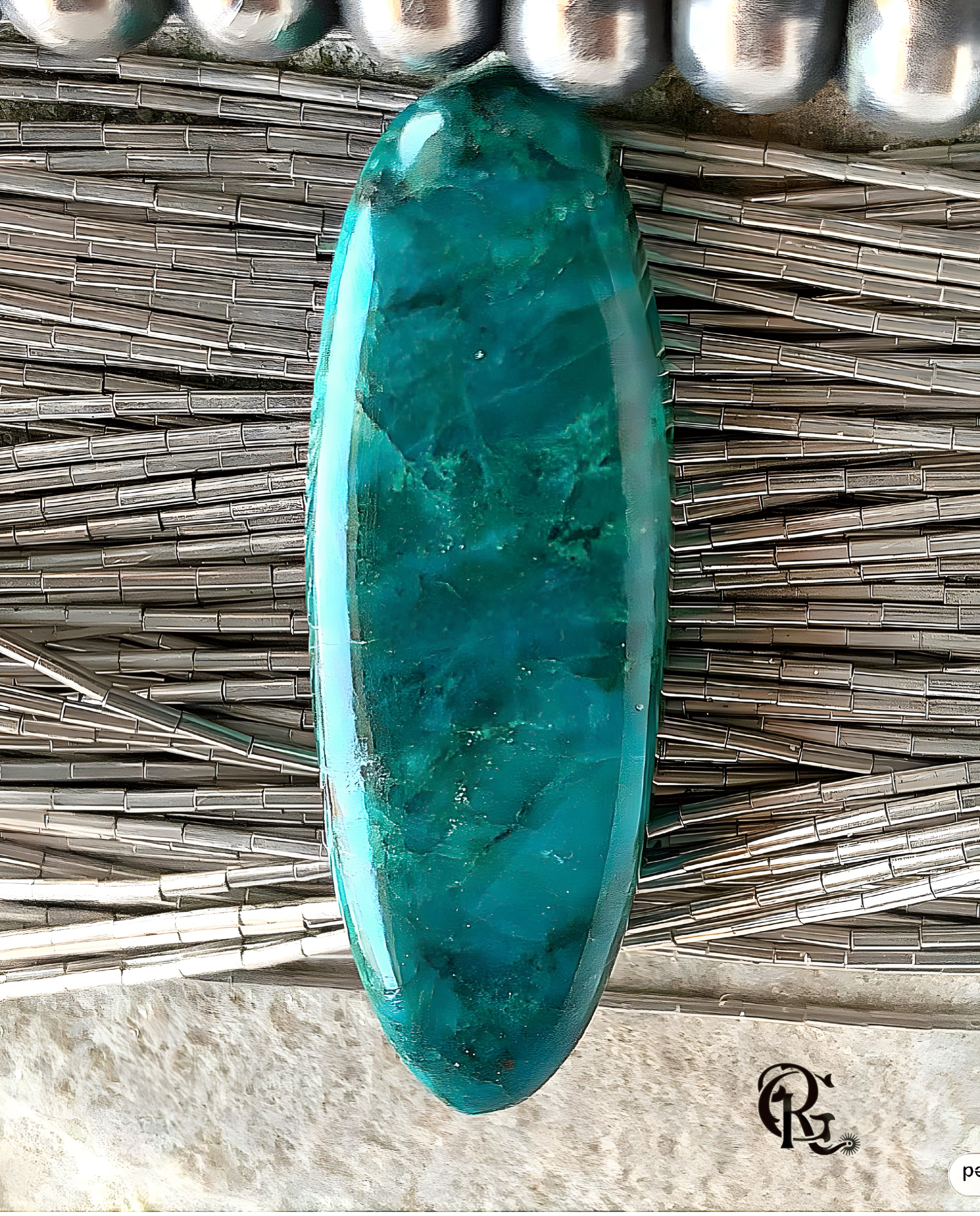 Chrysocolla Malachite Long Oval Cabochon #11