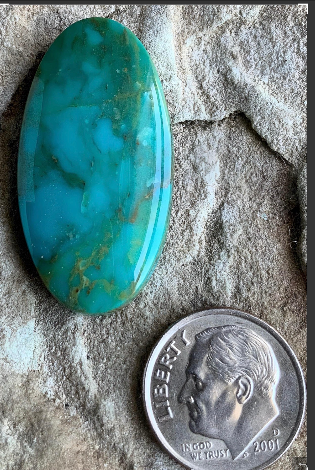 Royston Turquoise Green Long Oval Cabochon #R51 Nevada Gemstone