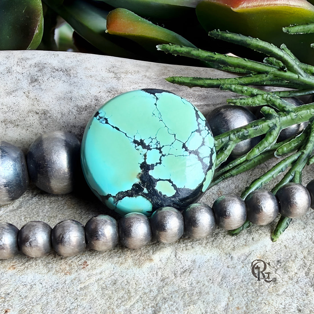 Bao Canyon Turquoise Round Cabochon -Hubei Province Gemstone