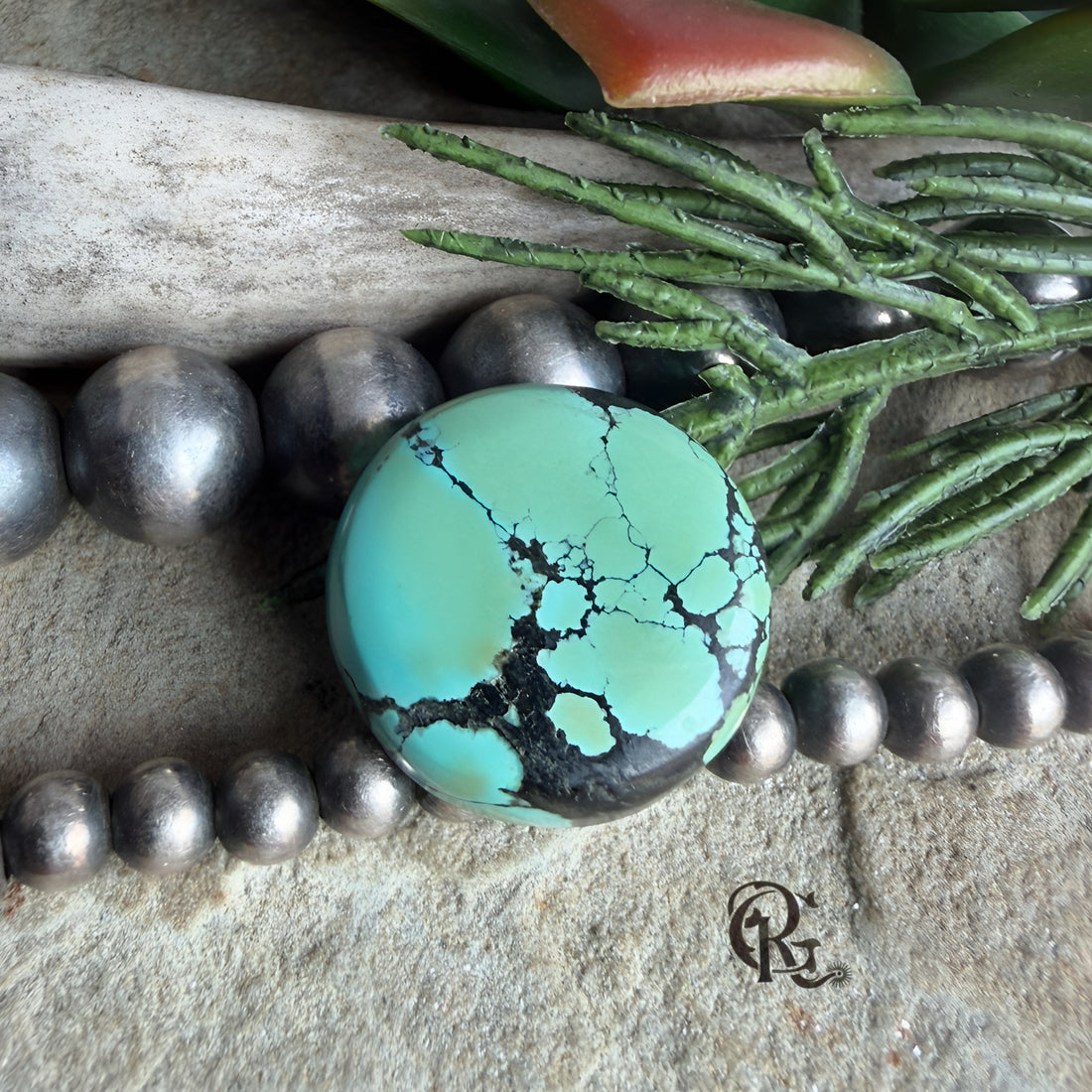 Bao Canyon Turquoise Round Cabochon -Hubei Province Gemstone