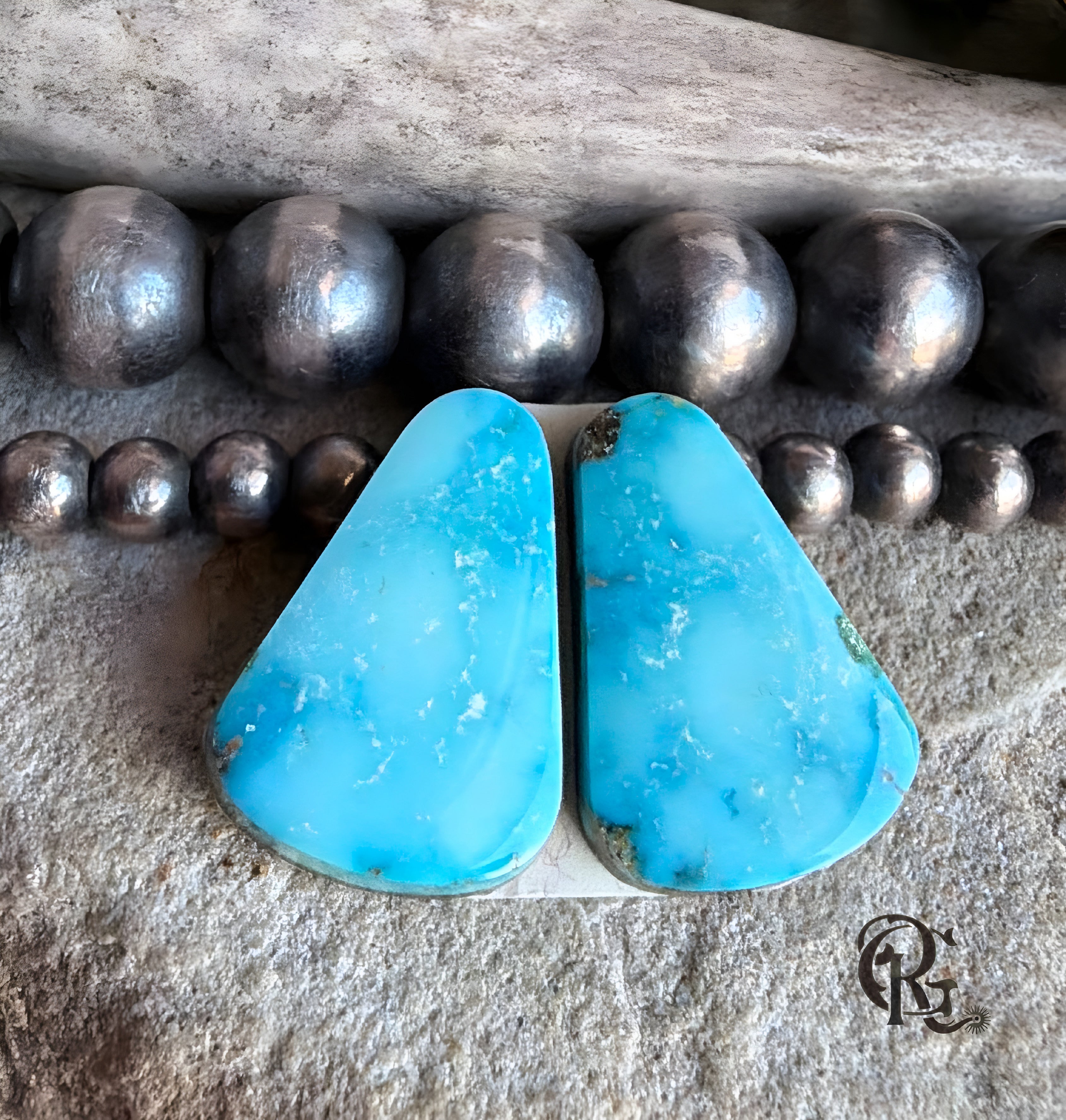 Turquoise Mountain Teardrop Earring Pair