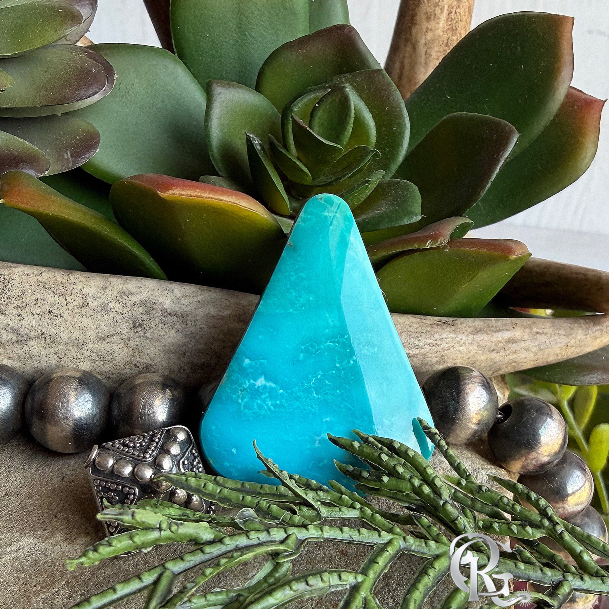 Royston Turquoise Blue Triangle Cabochon R#01- Nevada Gemstone