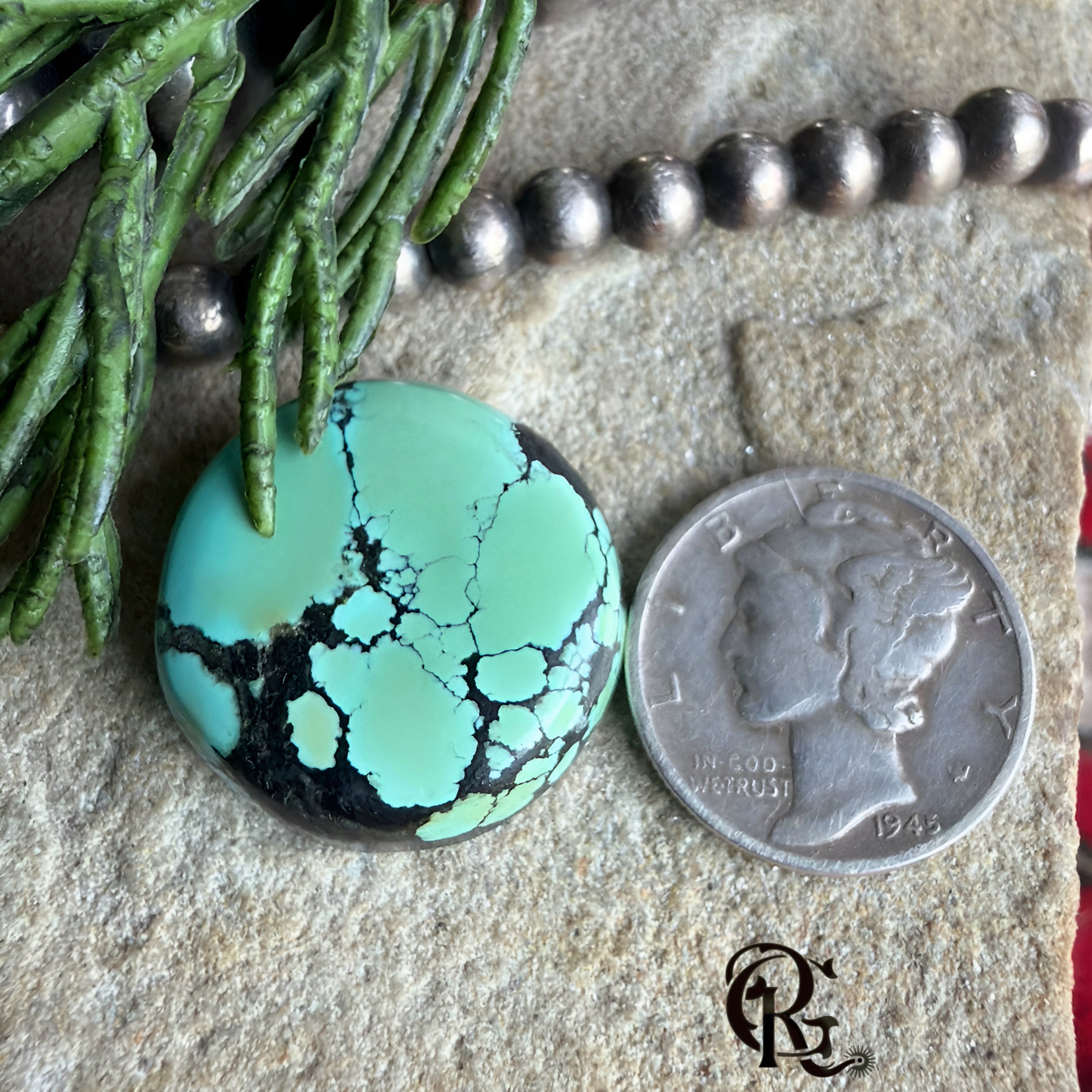 Bao Canyon Turquoise Round Cabochon -Hubei Province Gemstone