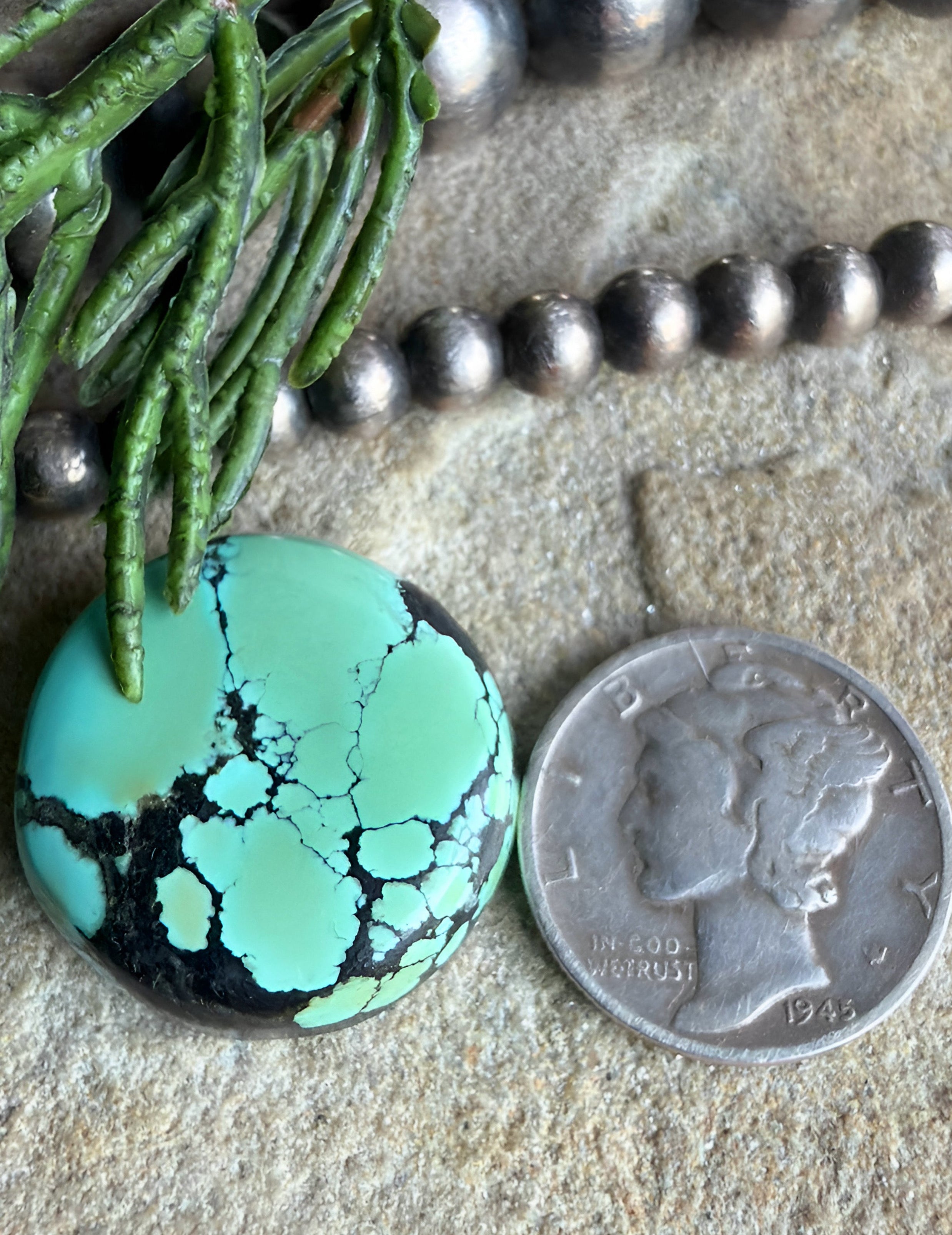 Bao Canyon Turquoise Round Cabochon -Hubei Province Gemstone