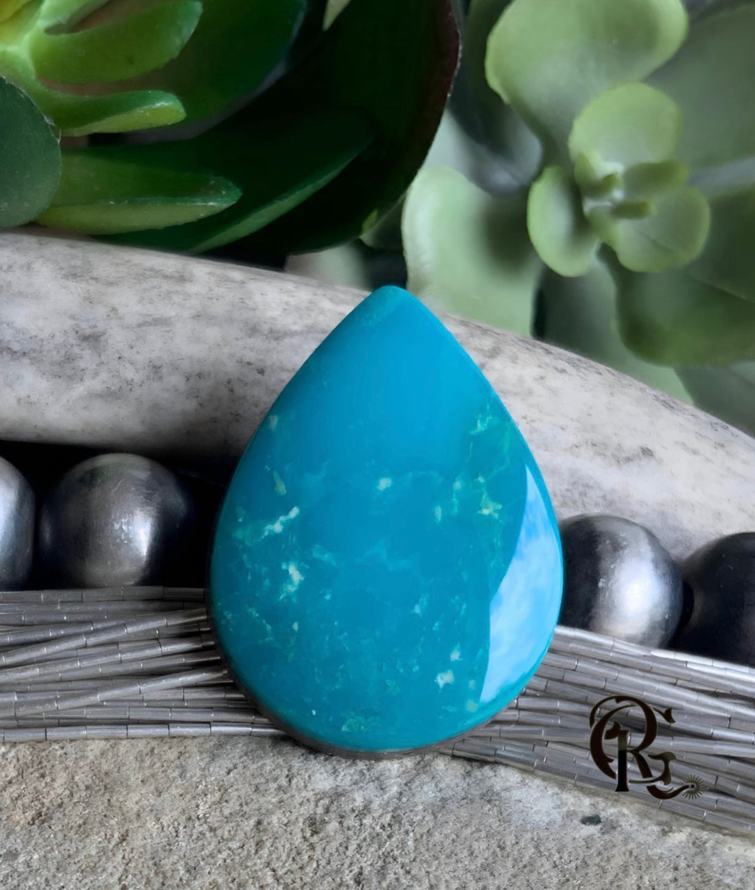 Royston Turquoise Teardrop Cabochon-Nevada Mined Gemstone