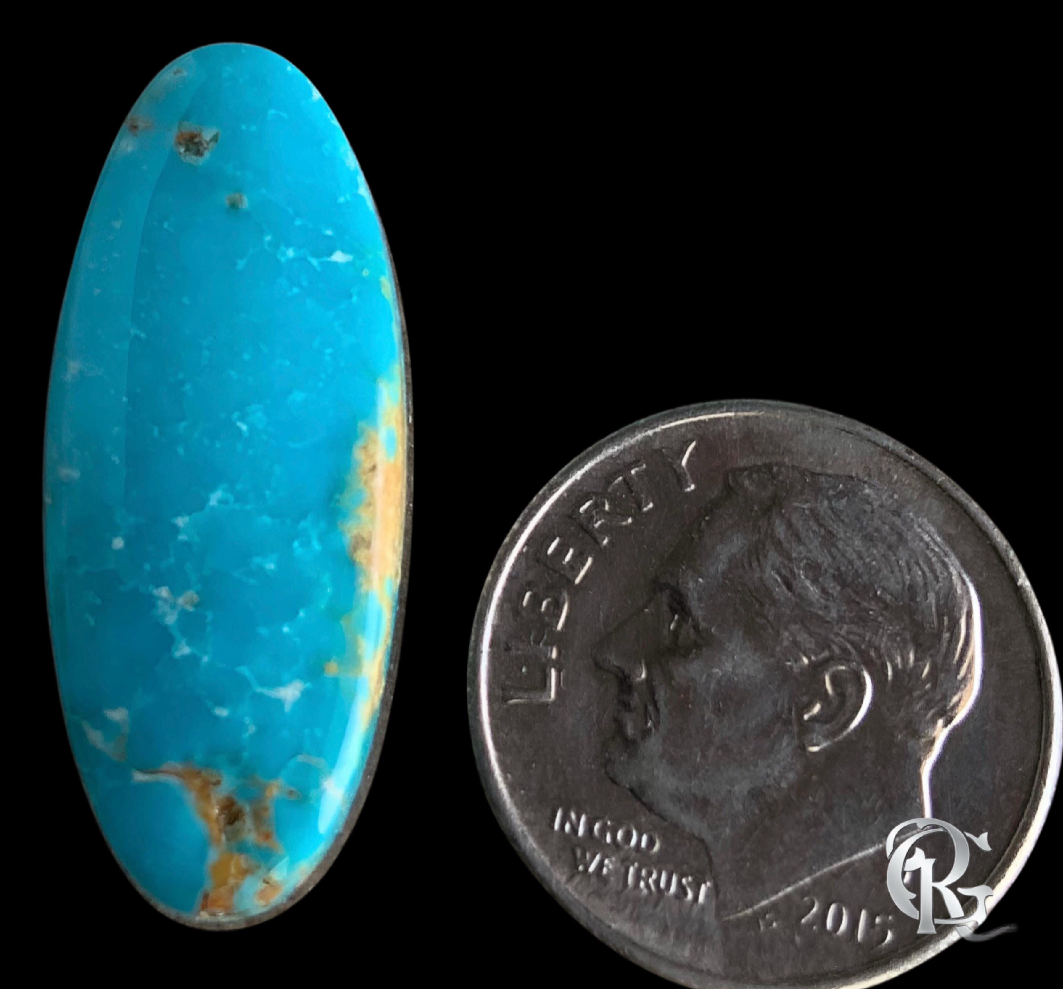 Gorgeous Blue Fox Turquoise Long Oval Cabochon