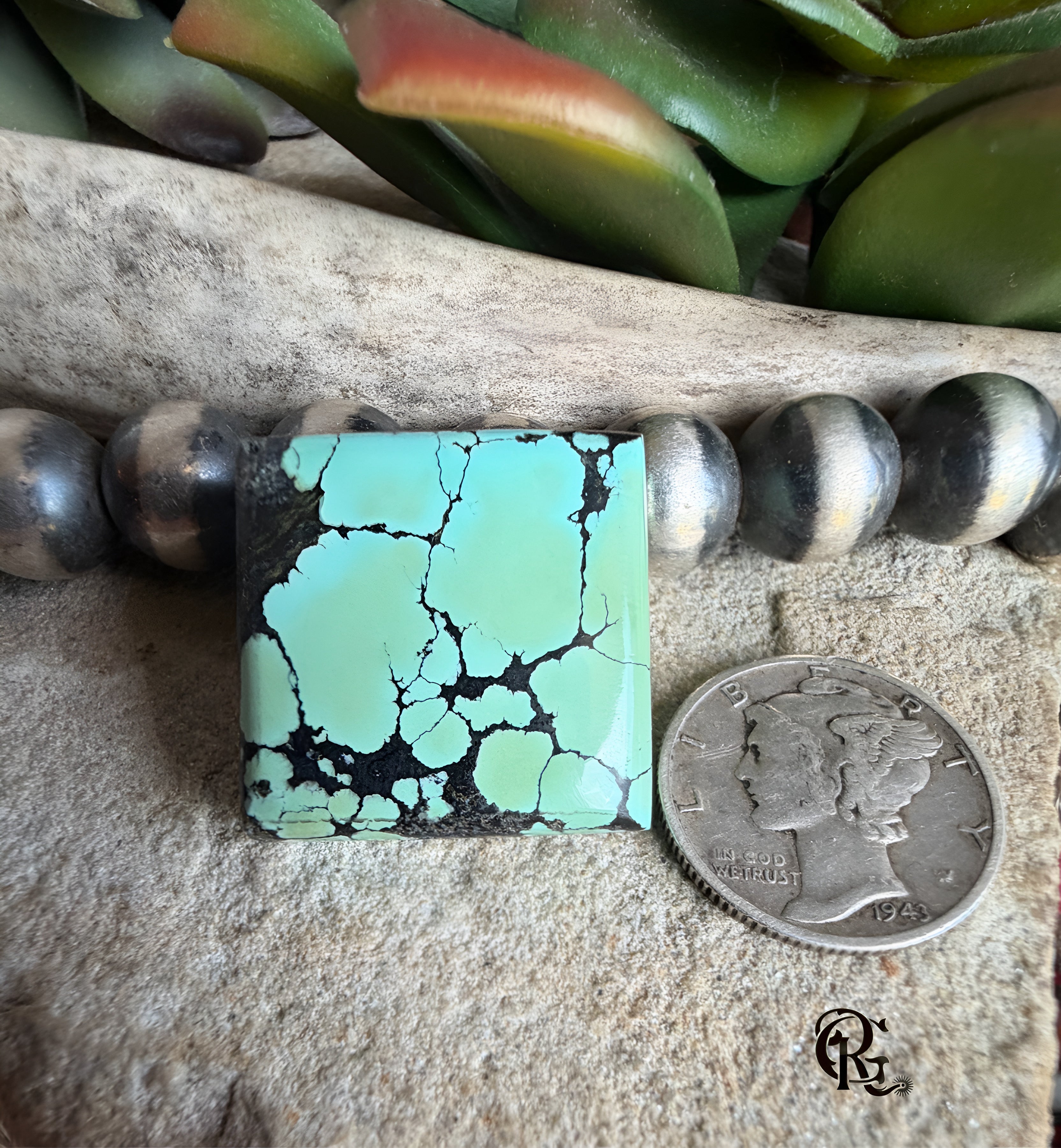 Bao Canyon Turquoise Square Green Cabochon-Hubei Province Gemstone