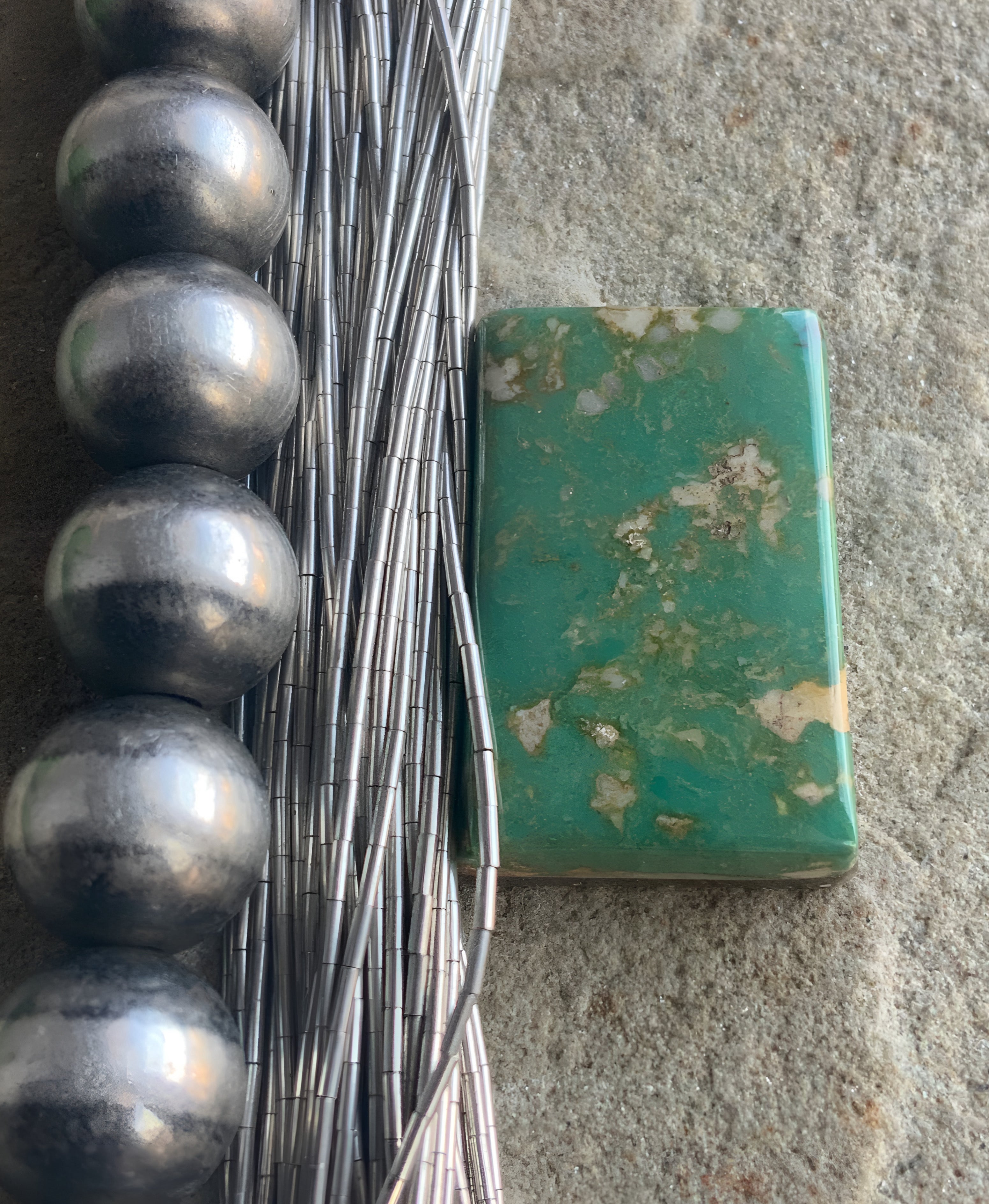 Turquoise Mountain Turquoise Green Rectangular Cabochon-Arizona Gemstone