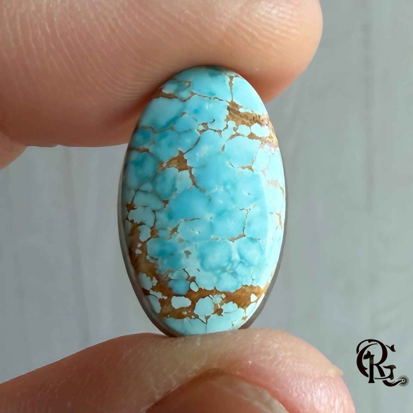 Number Eight Turquoise High Grade Oval Cabochon-Nevada Mined