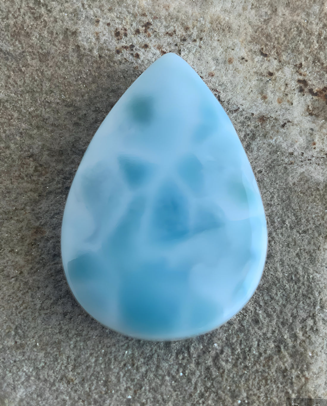Larimar Teardrop Cabochon:Dominican Republic Gemstone