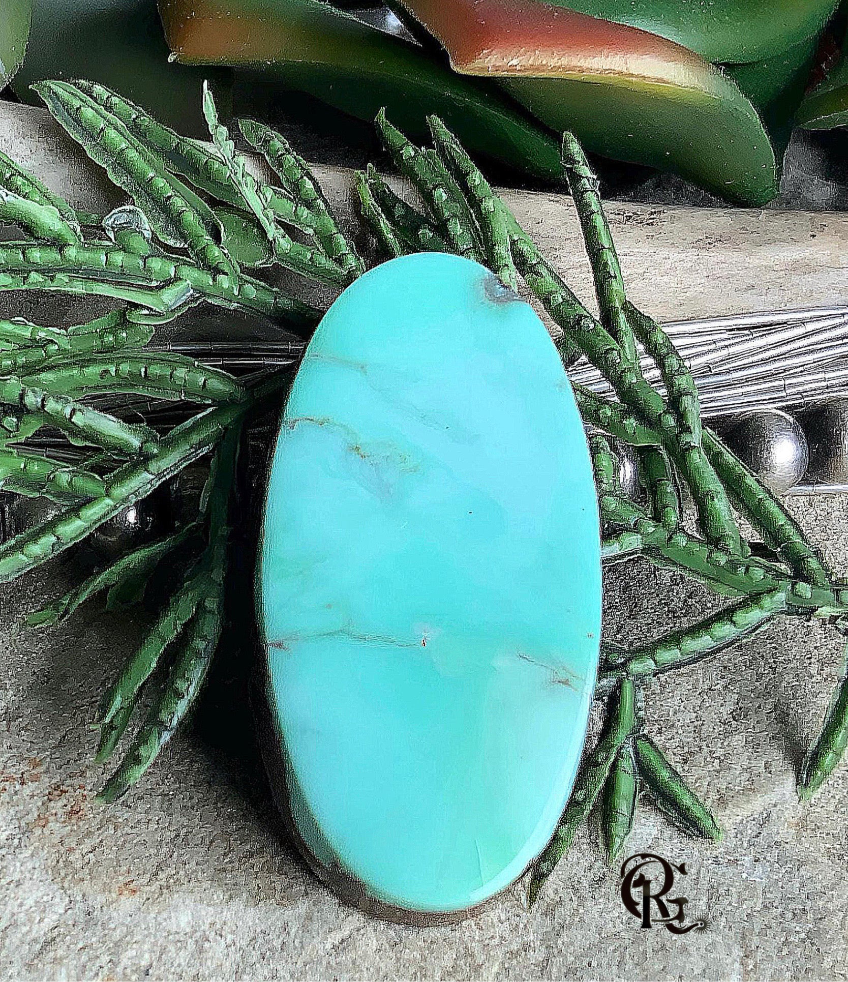 Number Eight Turquoise Oval Cabochon-Nevada Mined  Gemstone