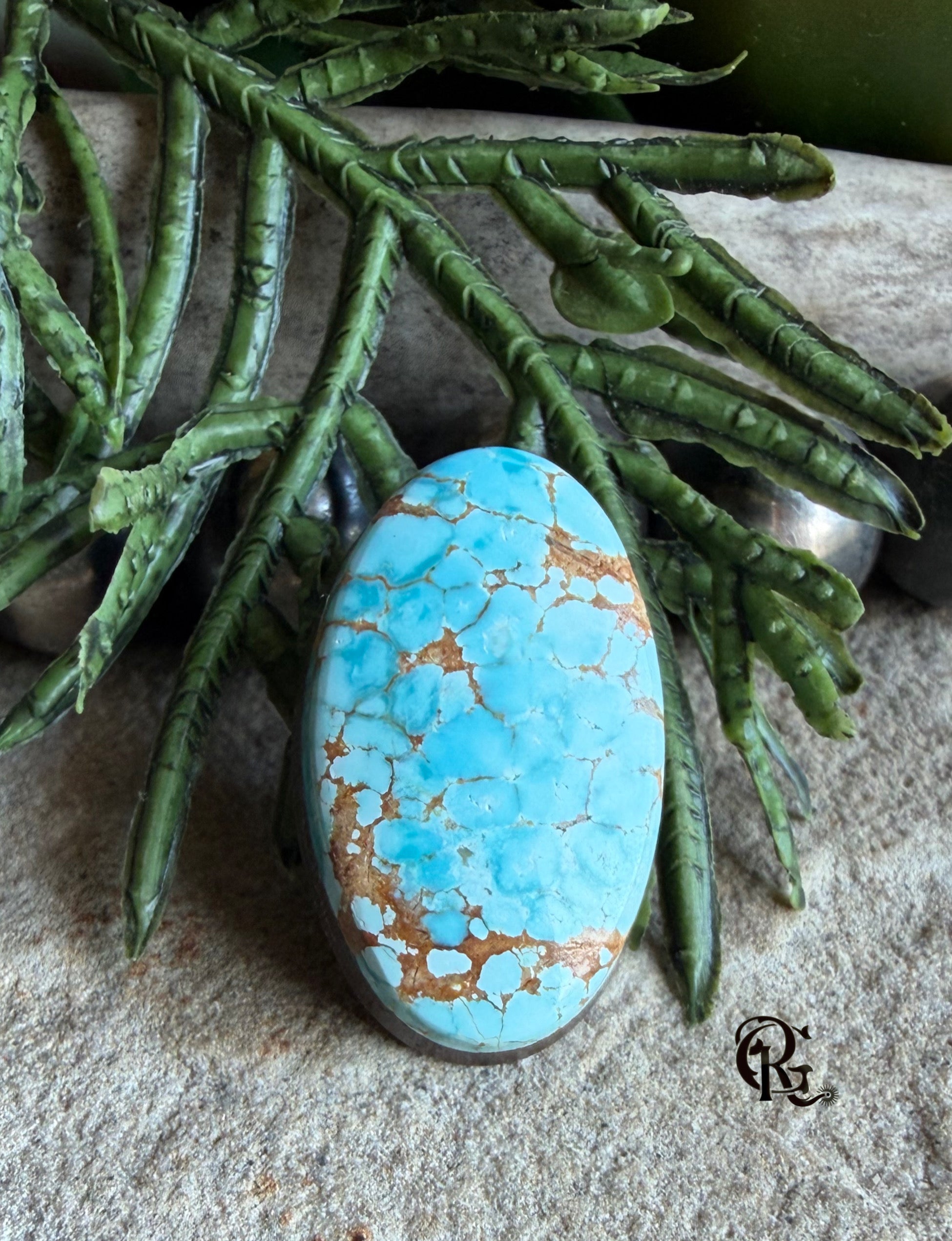 Number Eight Turquoise High Grade Oval Cabochon-Nevada Mined