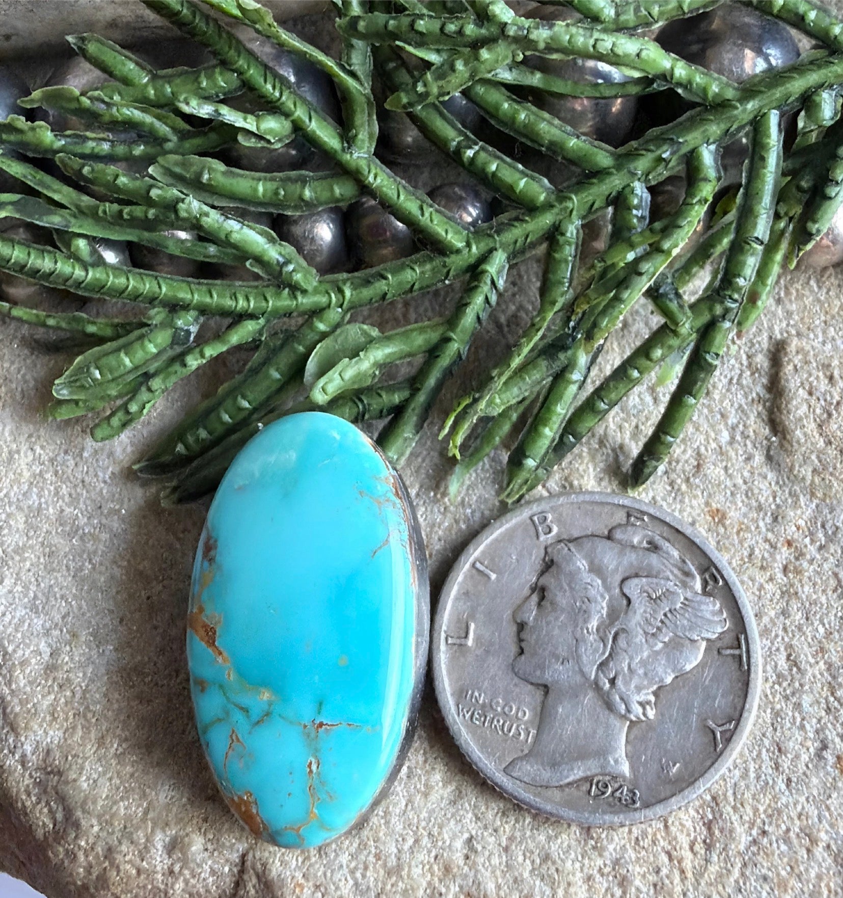 Natural Royston Turquoise Blue Oval Cabochon-Nevada Gemstone