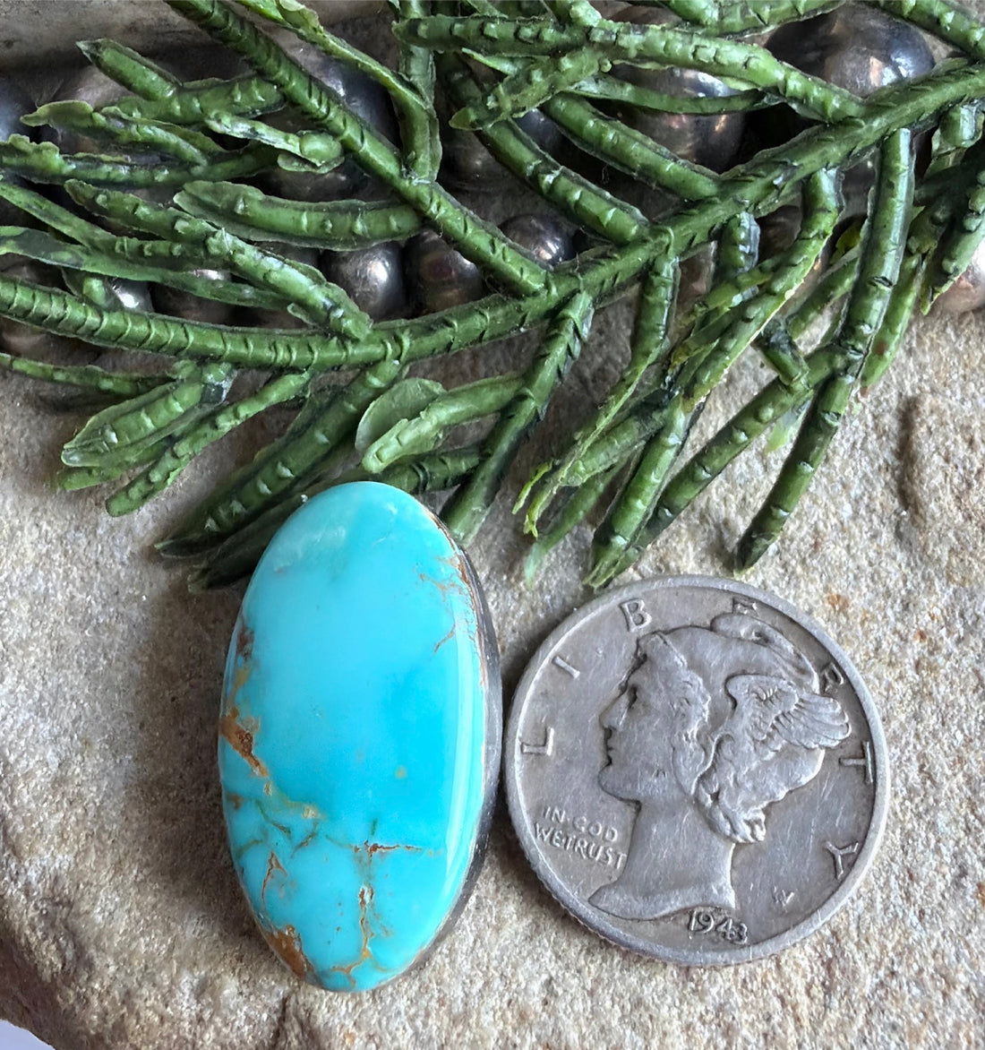 Natural Royston Turquoise Blue Oval Cabochon-Nevada Gemstone