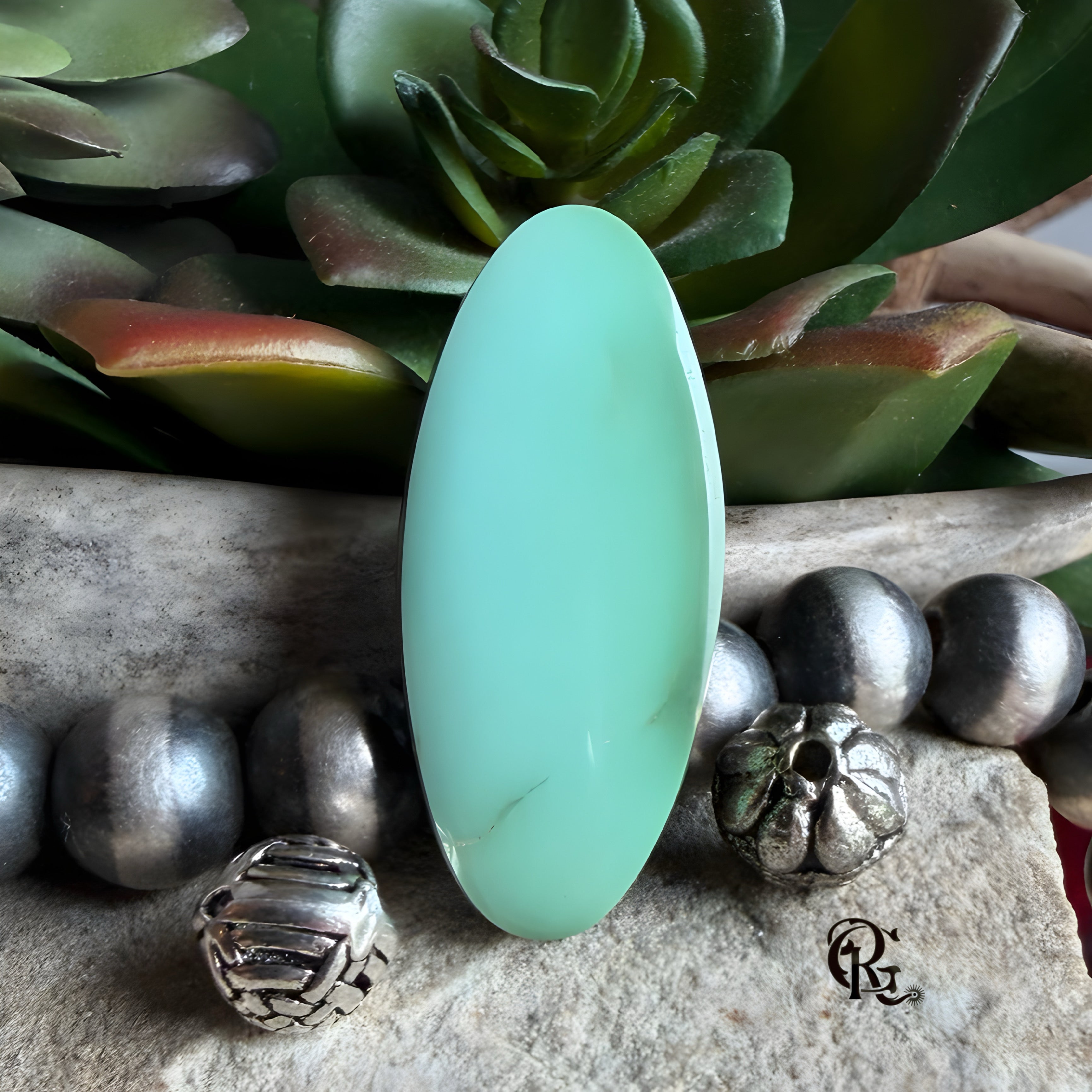 Royston Turquoise High Grade Light Green Long Oval Cabochon-Nevada Gemstone